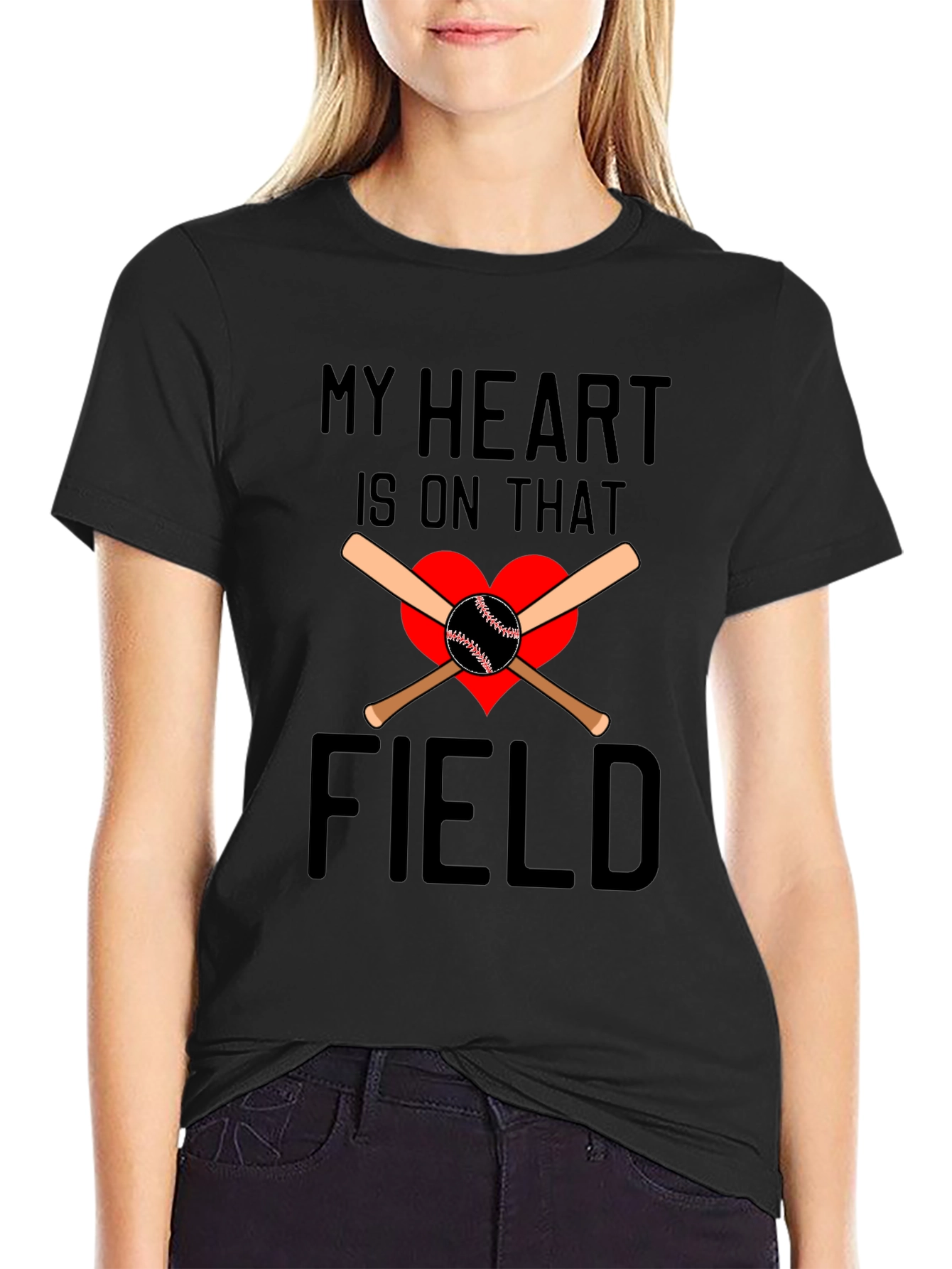 Baseball Heart T-Shirt: My Heart Is On That Field