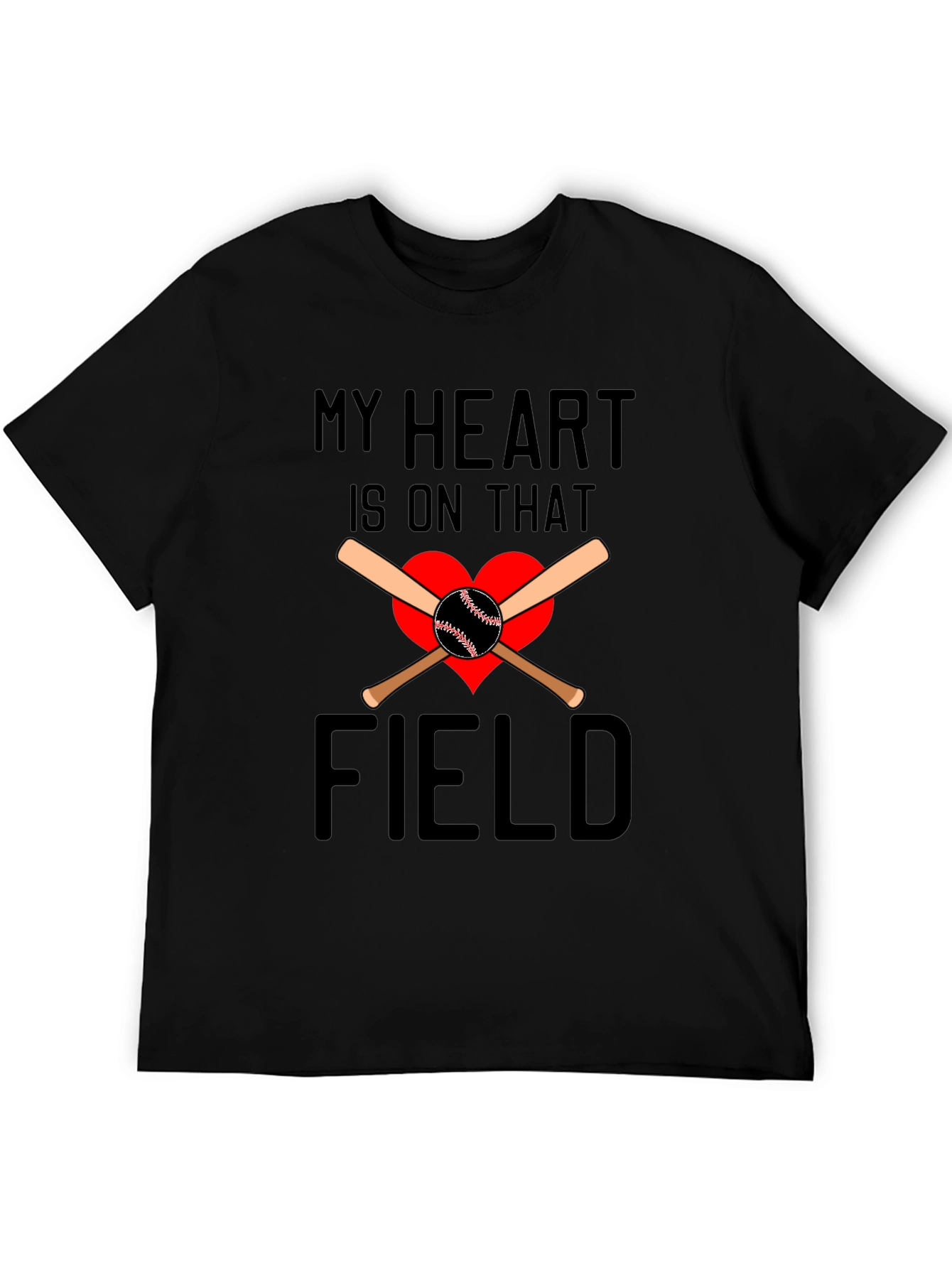 Baseball Heart T-Shirt: My Heart Is On That Field