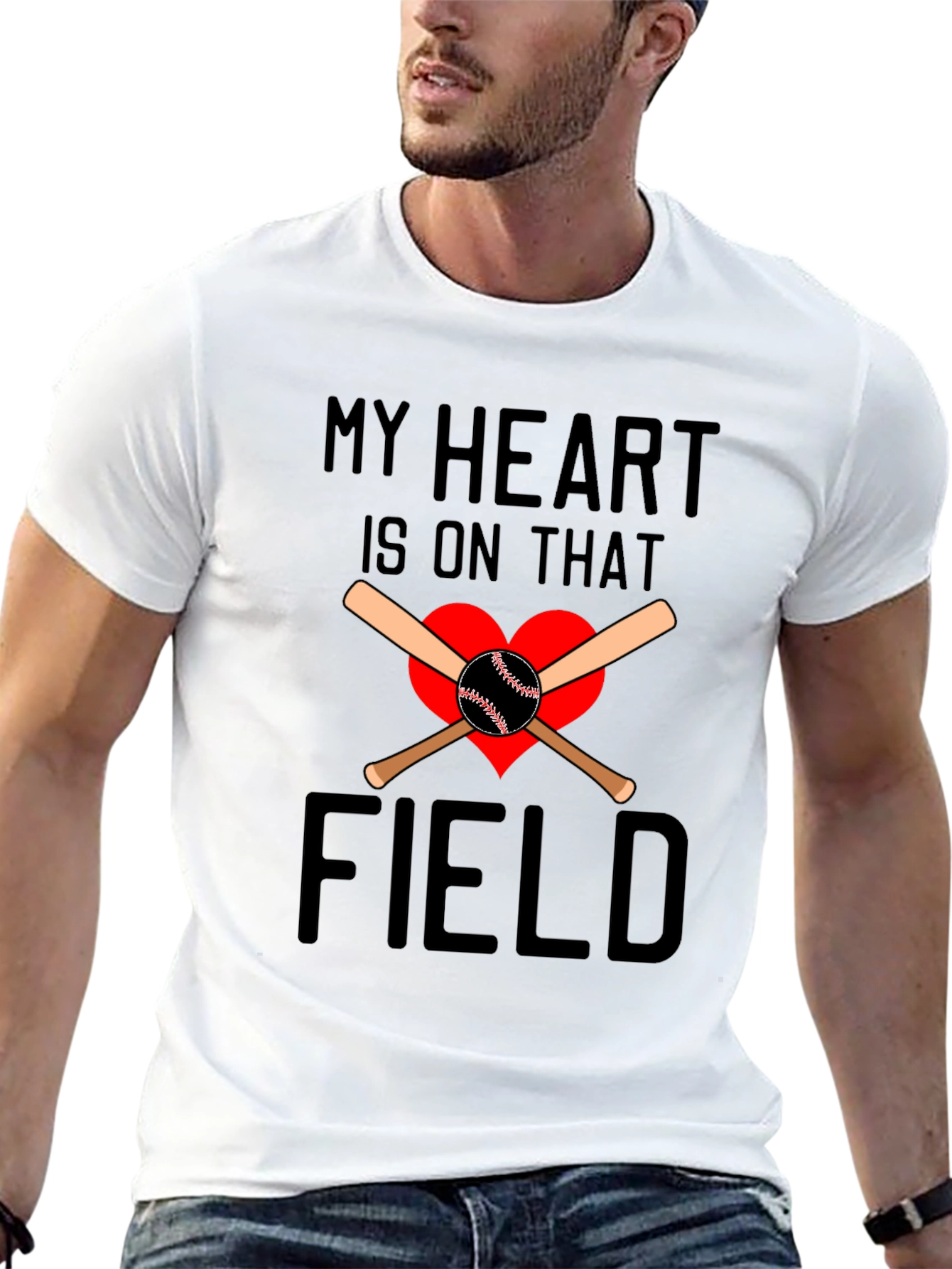 Baseball Heart T-Shirt: My Heart Is On That Field
