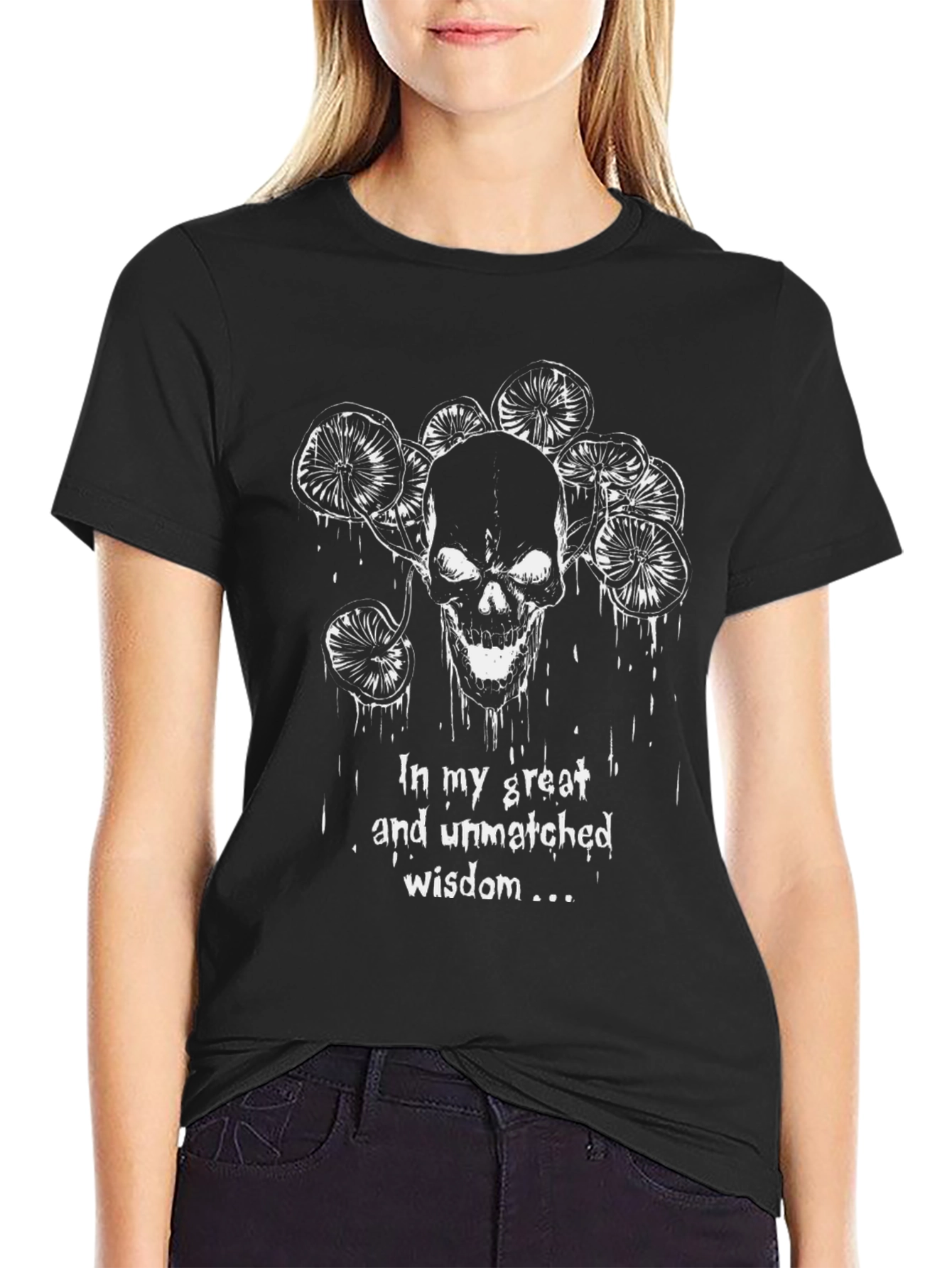 Skull & Mushroom Graphic Tee - Unmatched Wisdom T-Shirt