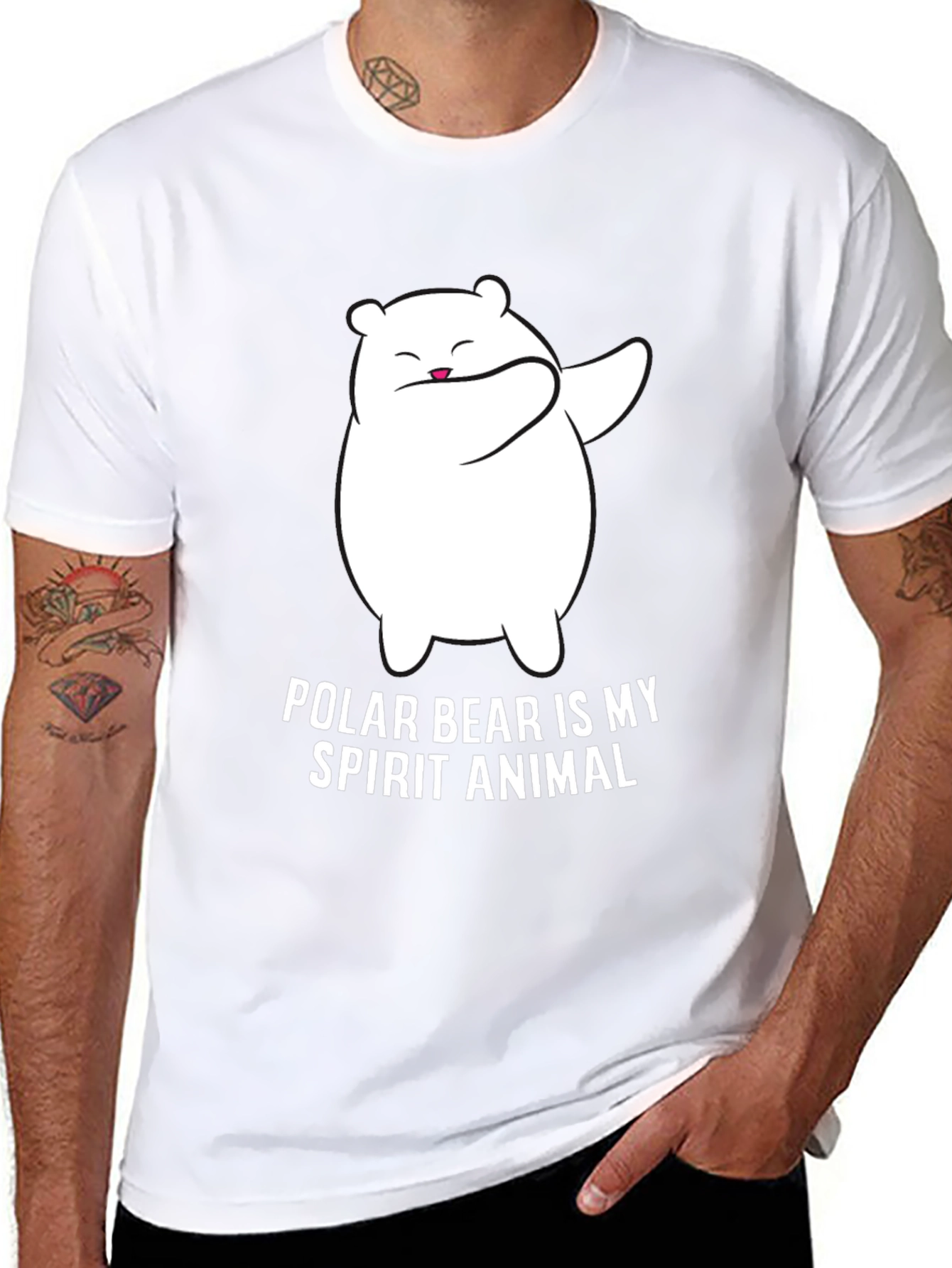 Polar Bear Spirit Animal T-Shirt - Black Graphic Tee