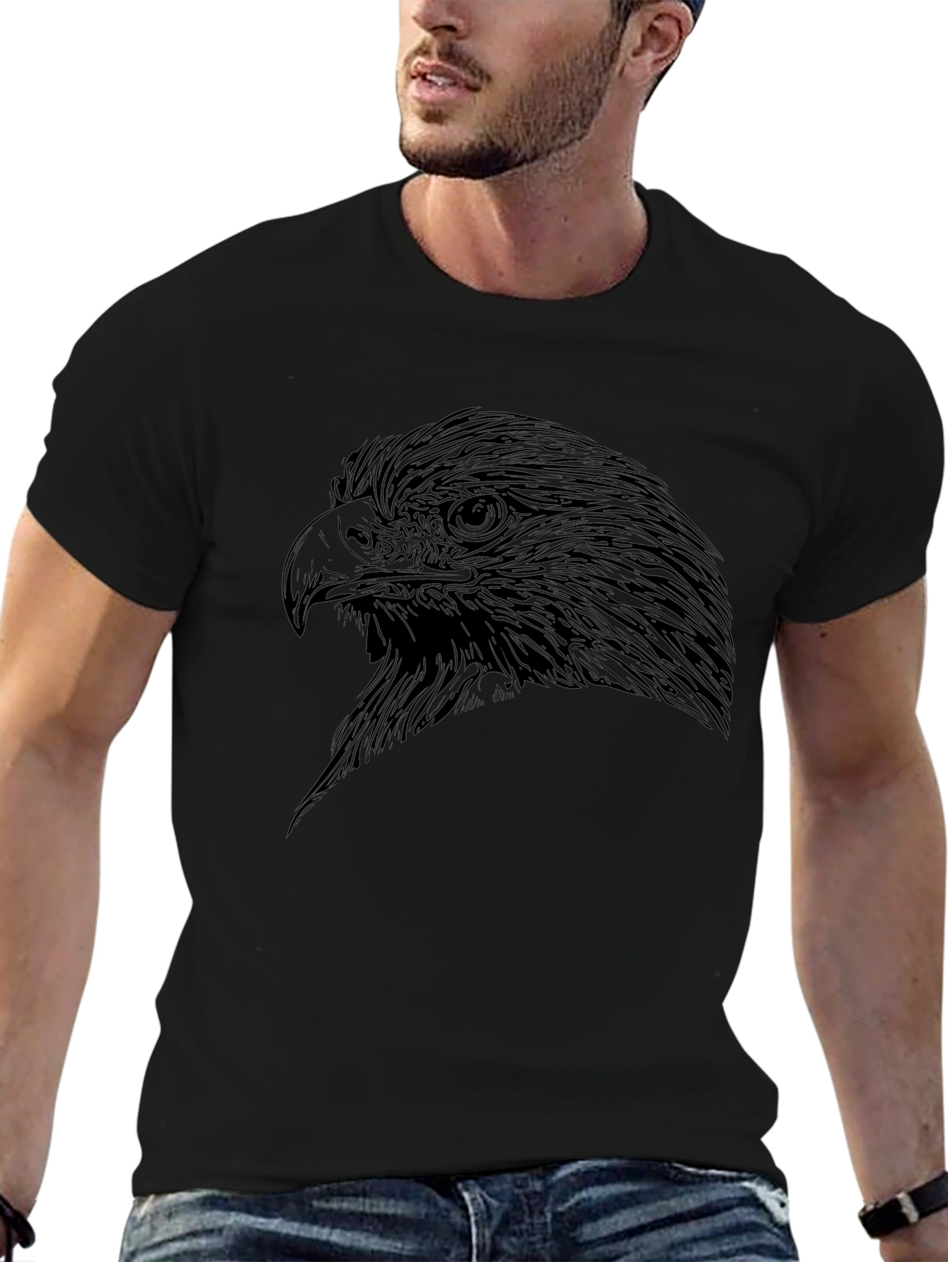 Black Eagle Graphic Tee - Mens Fashion