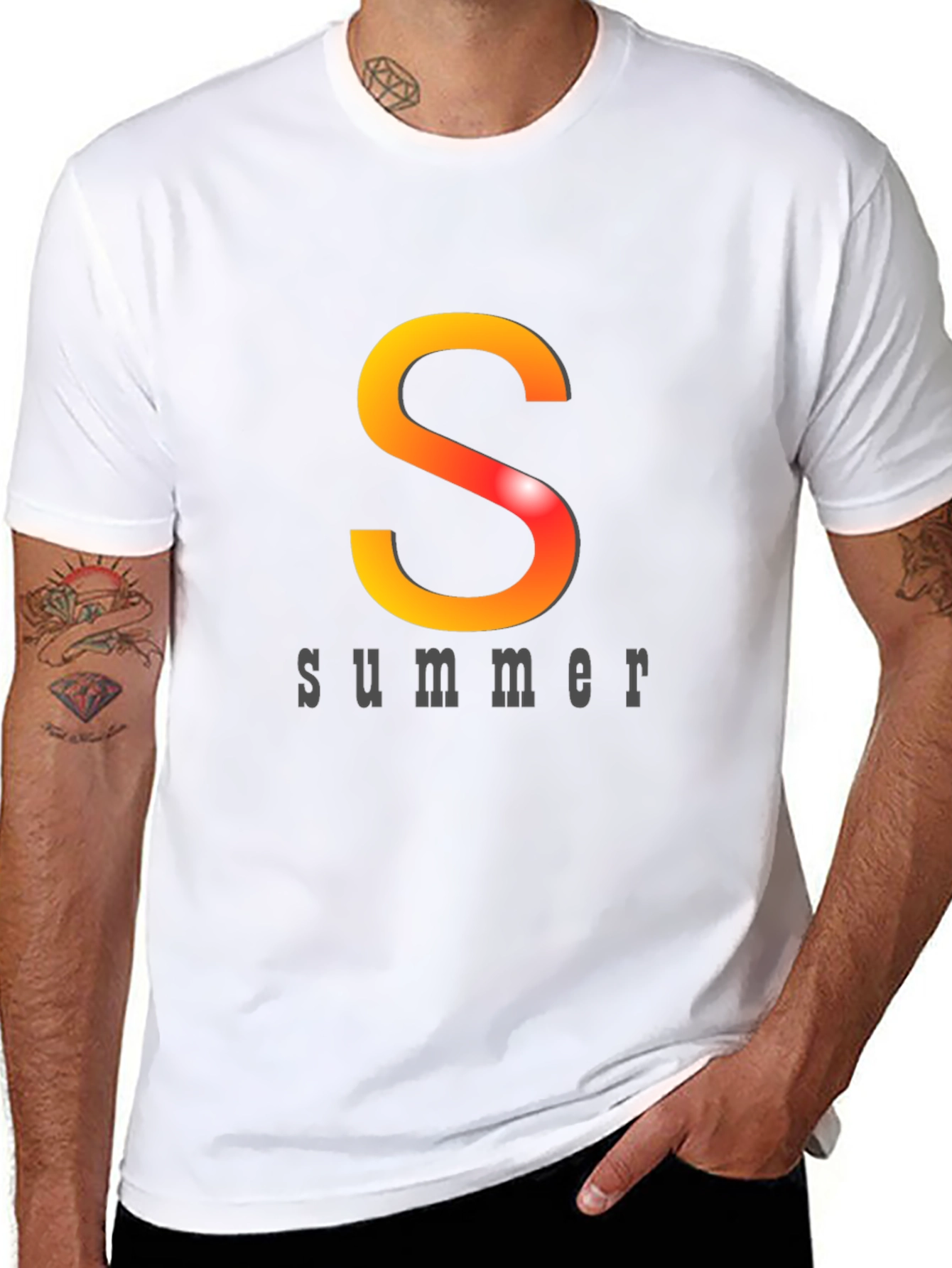 Summer Vibes Graphic Tee - Black Cotton T-Shirt