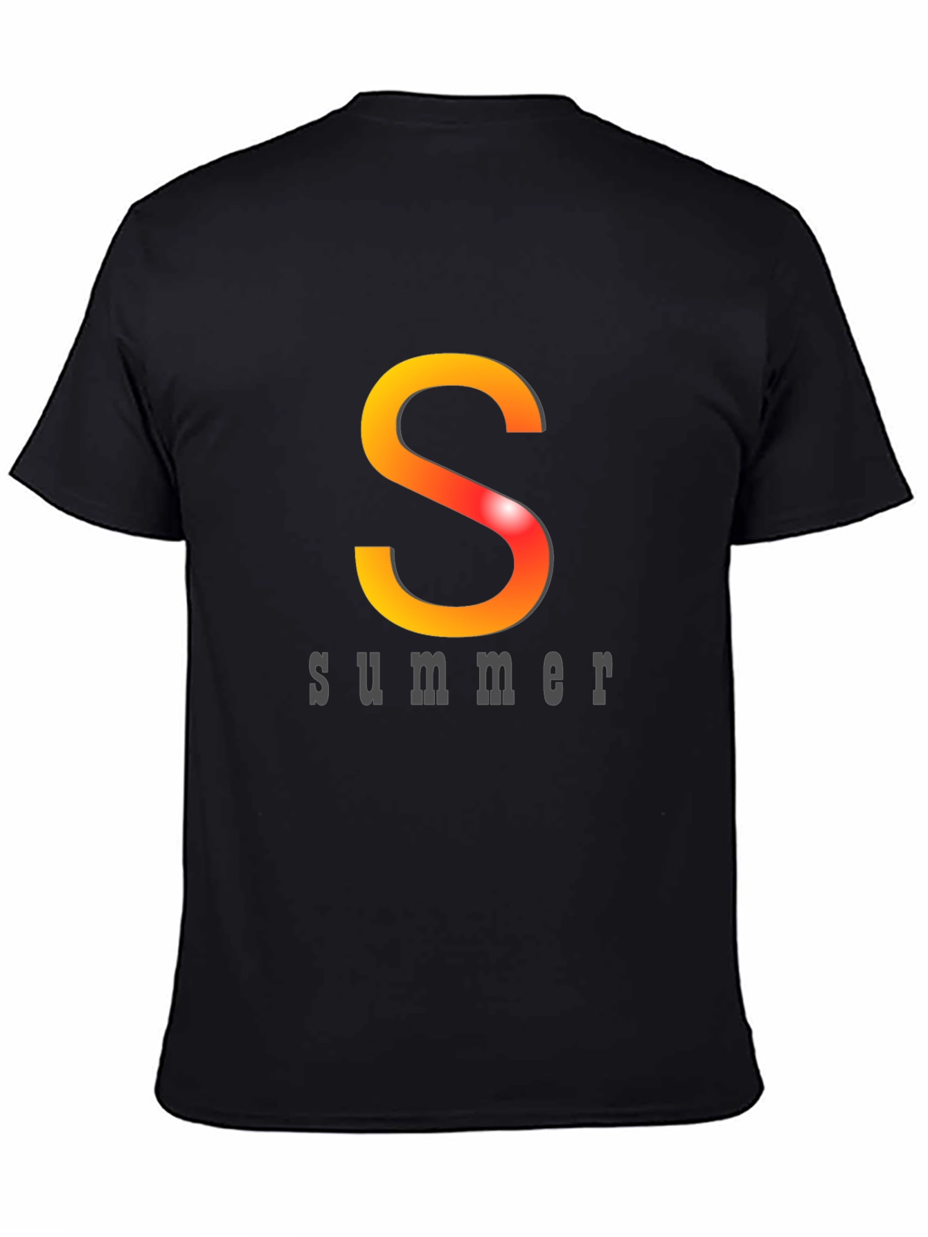 Summer Vibes Graphic Tee - Black Cotton T-Shirt