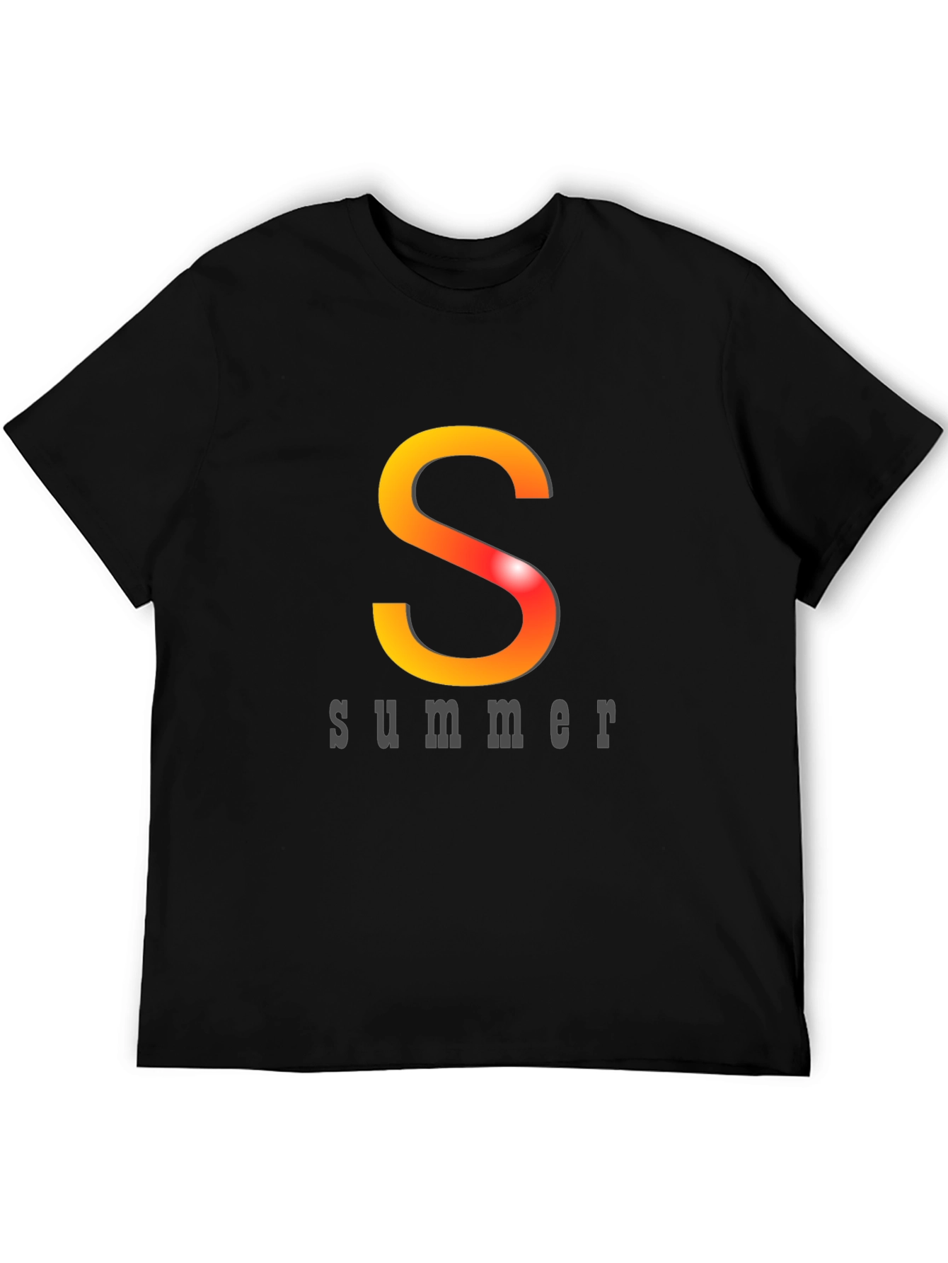 Summer Vibes Graphic Tee - Black Cotton T-Shirt