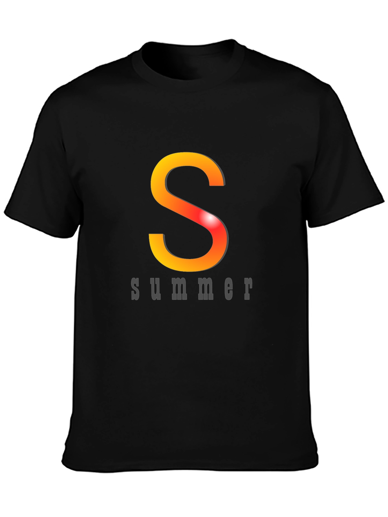 Summer Vibes Graphic Tee - Black Cotton T-Shirt