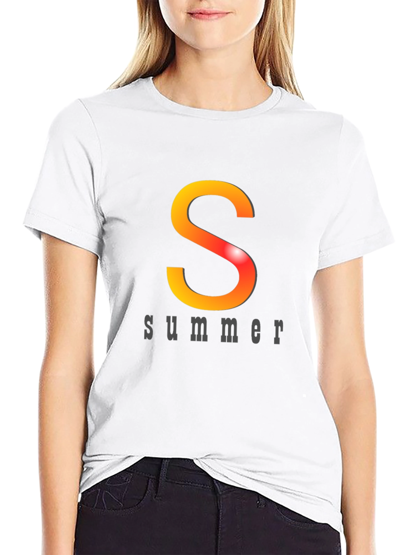Summer Vibes Graphic Tee - Black Cotton T-Shirt