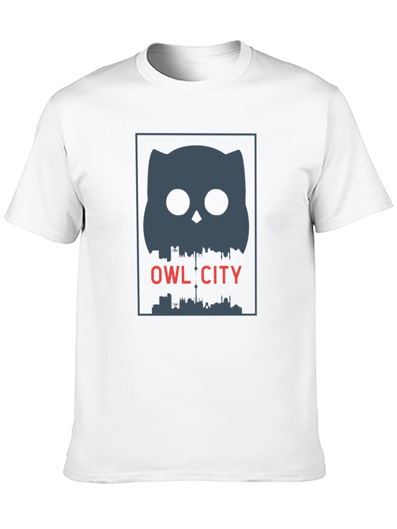 Owl City Graphic Print Black T-Shirt