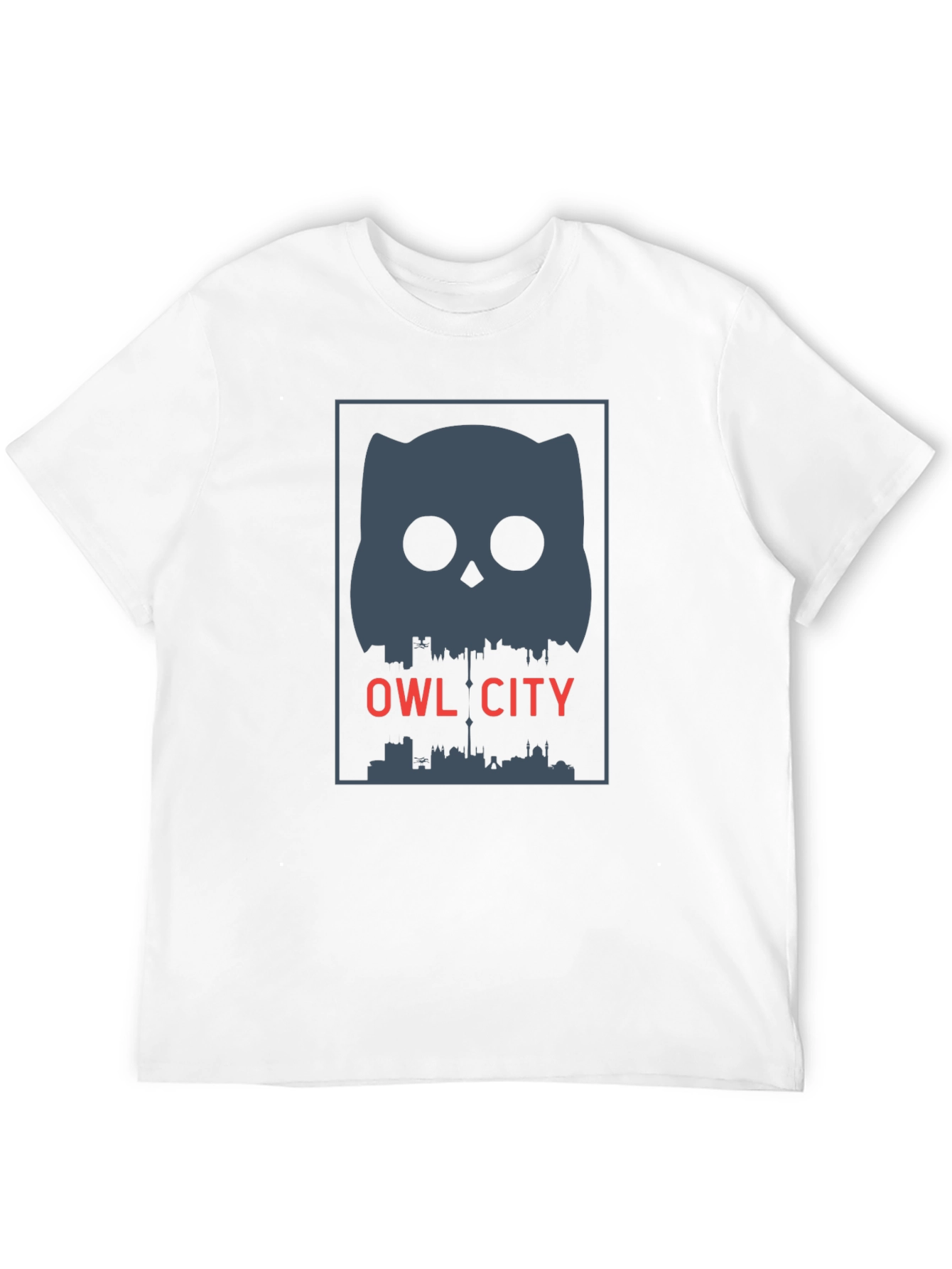 Owl City Graphic Print Black T-Shirt
