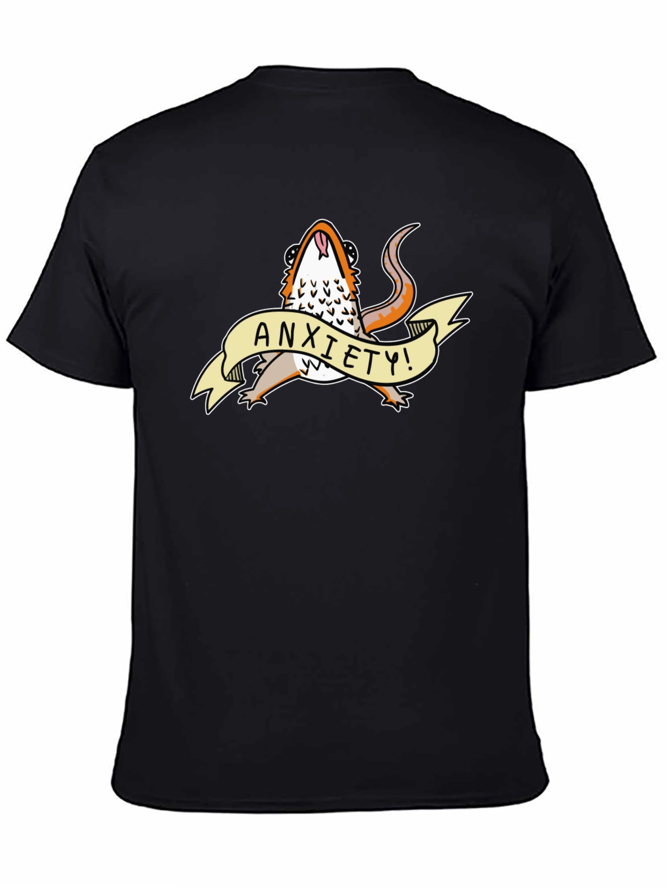 Anxiety Lizard Graphic Tee - Black