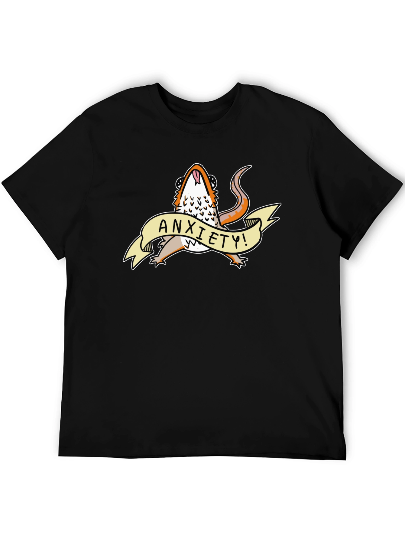Anxiety Lizard Graphic Tee - Black