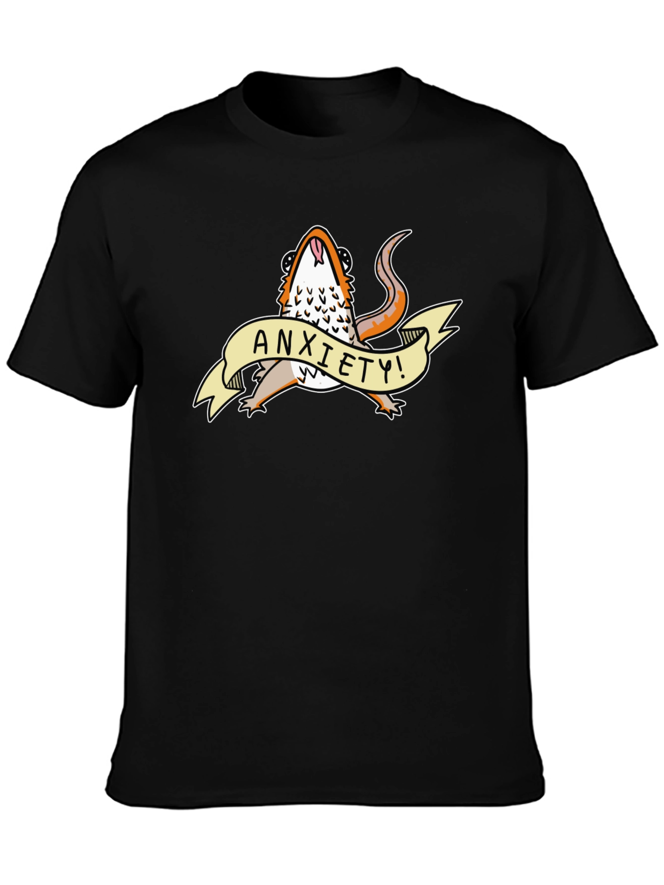 Anxiety Lizard Graphic Tee - Black