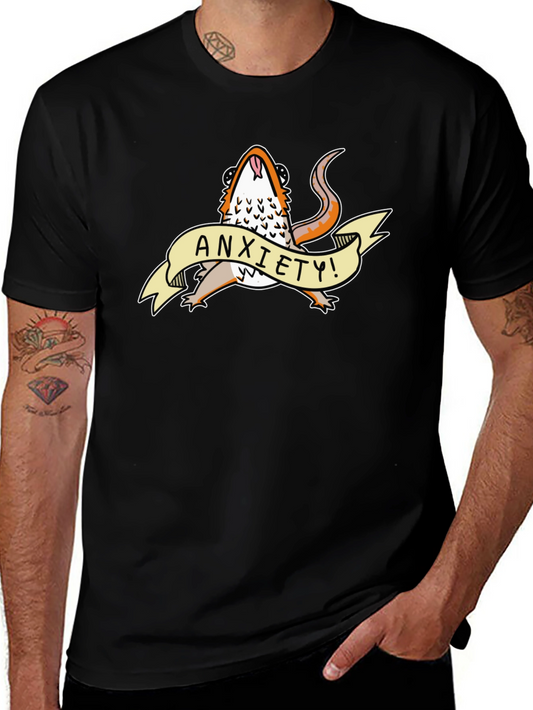 Anxiety Lizard Graphic Tee - Black