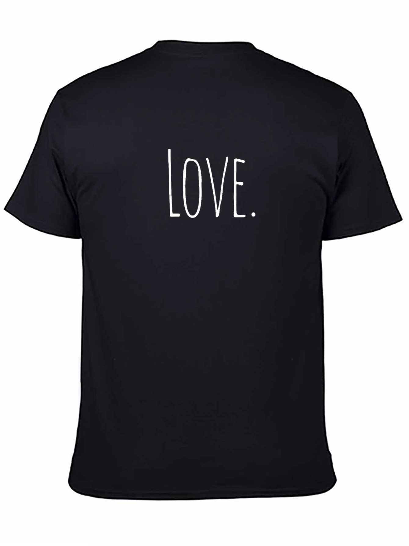 Love Graphic Print Crew Neck T-Shirt - Black