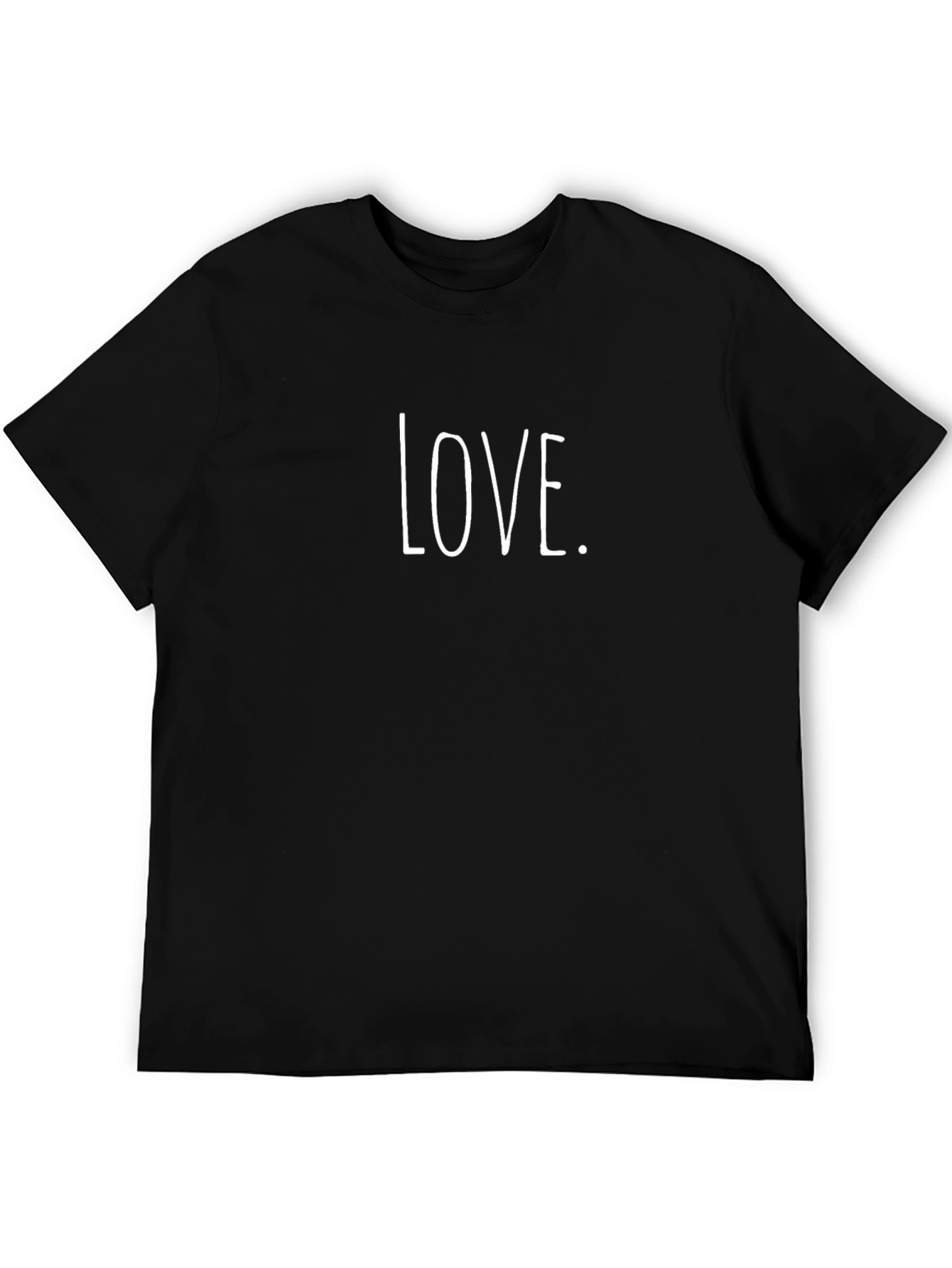 Love Graphic Print Crew Neck T-Shirt - Black