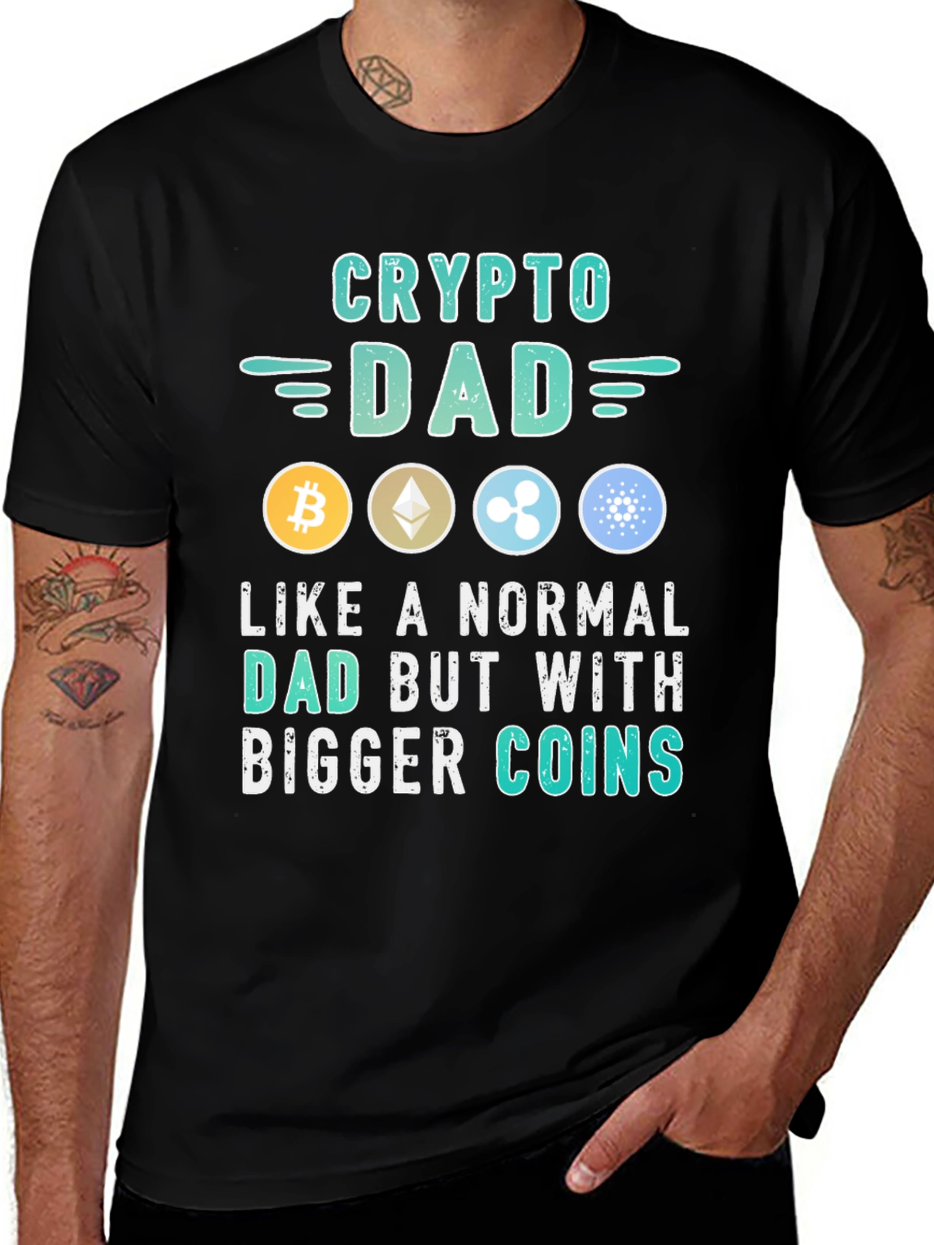 Crypto Dad T-Shirt - Bitcoin Ethereum & More!