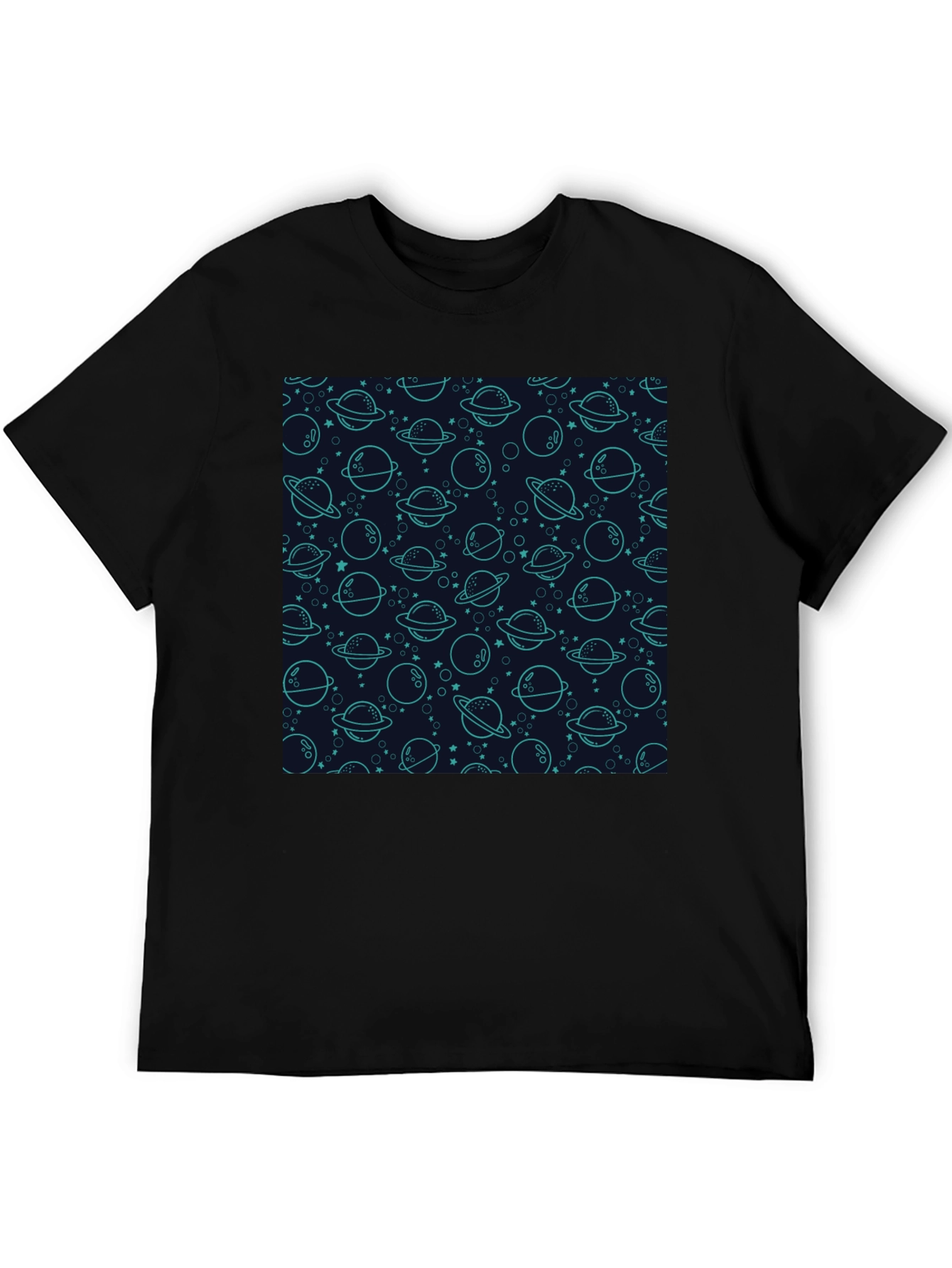 Cosmic Dream T-Shirt: Planets & Stars Pattern