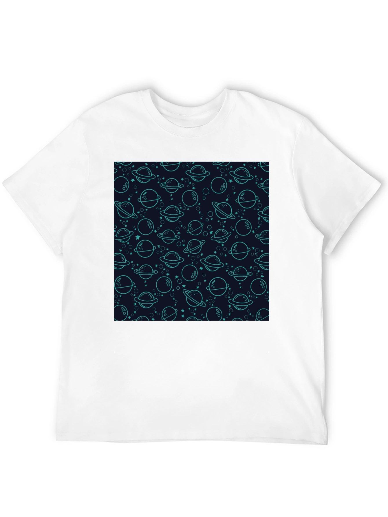 Cosmic Dream T-Shirt: Planets & Stars Pattern