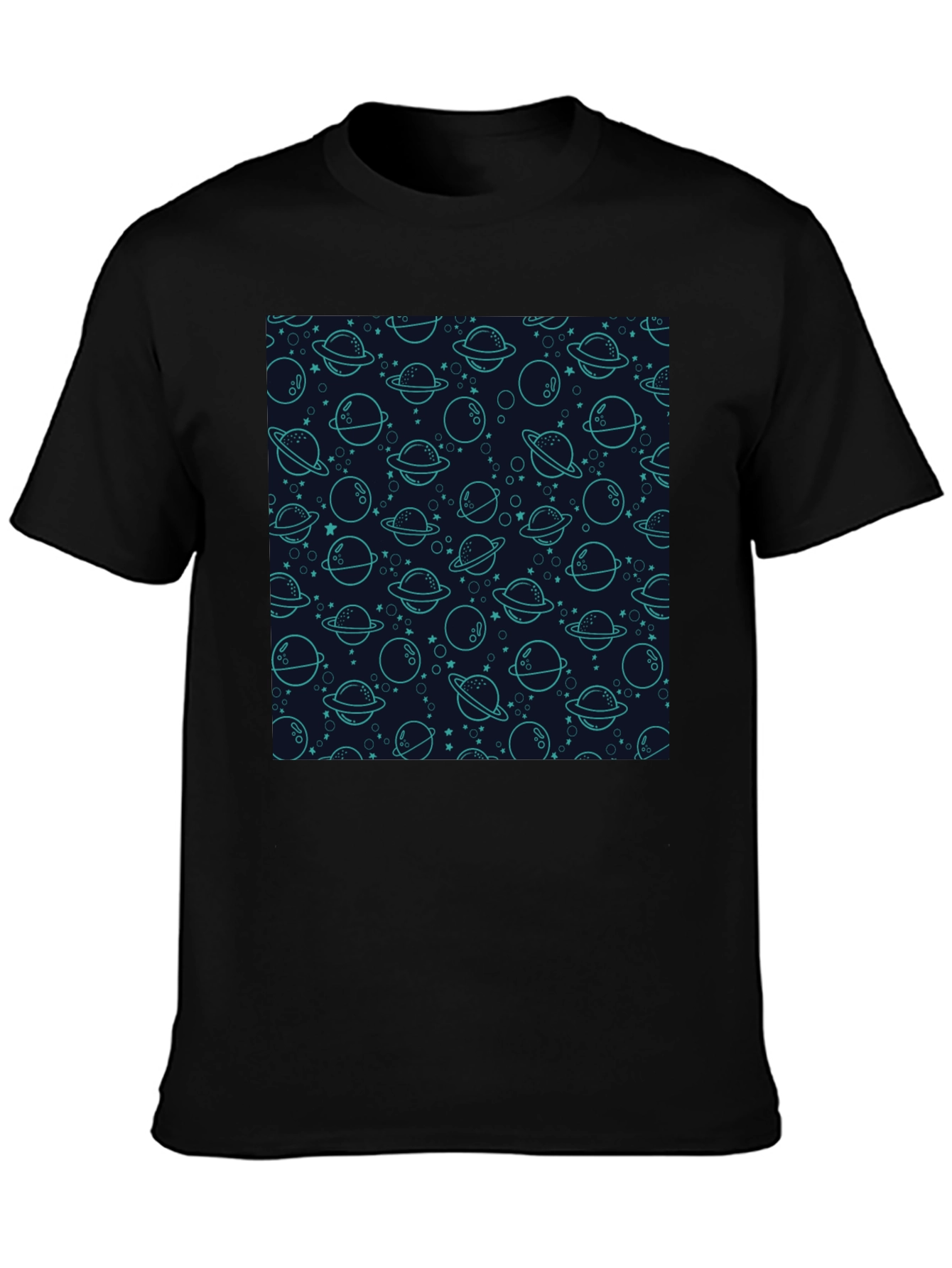 Cosmic Dream T-Shirt: Planets & Stars Pattern