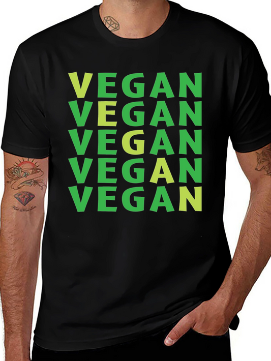 Vegan Statement T-Shirt Green Lettering