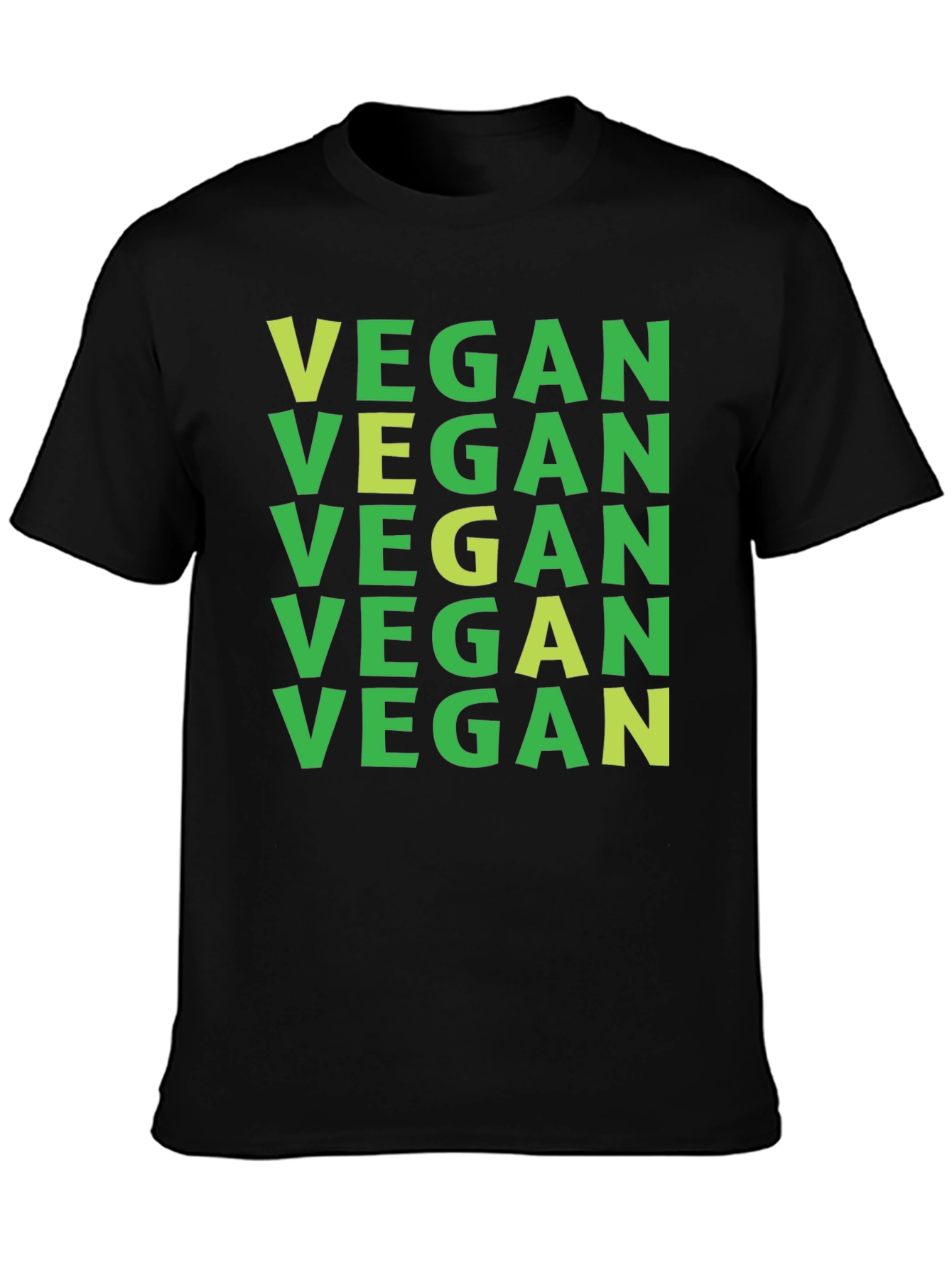 Vegan Statement T-Shirt Green Lettering