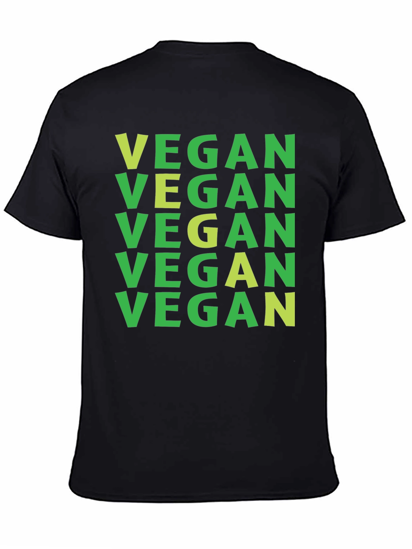 Vegan Statement T-Shirt Green Lettering