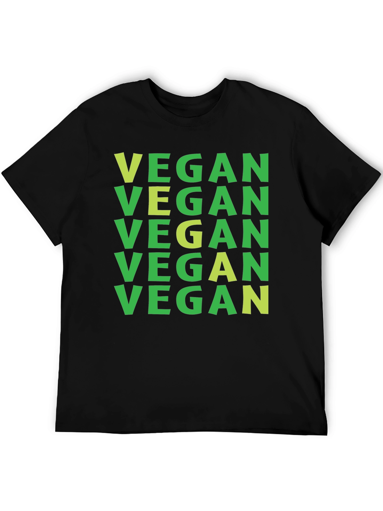 Vegan Statement T-Shirt Green Lettering