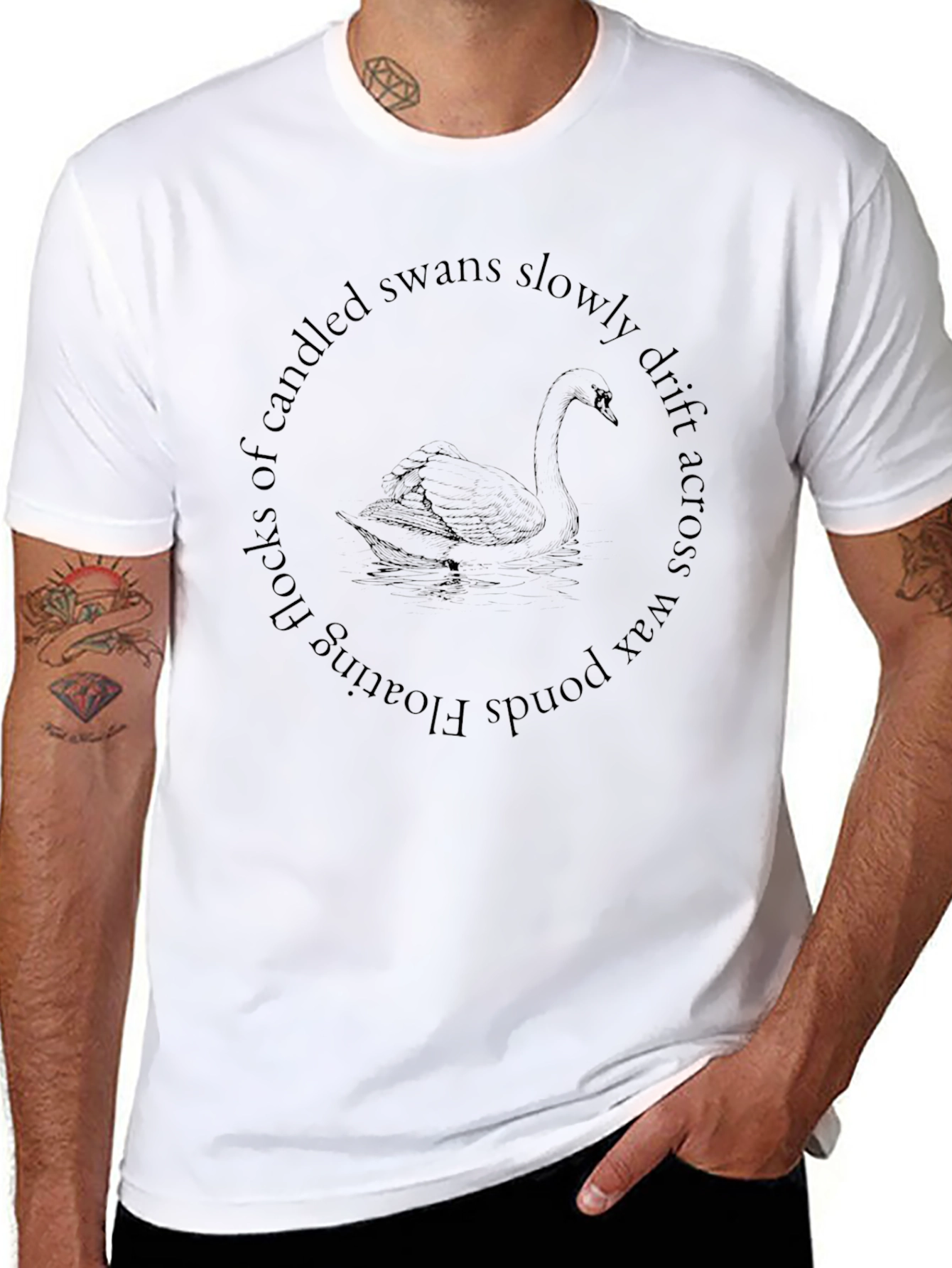 Swan Pond Tee - Poetic Graphic T-Shirt