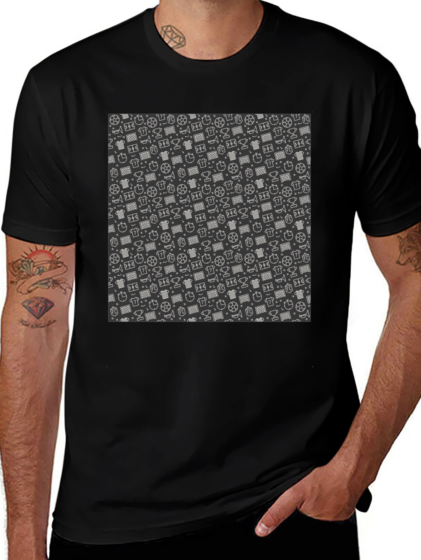 Patterned Soccer T-Shirt - Casual Style