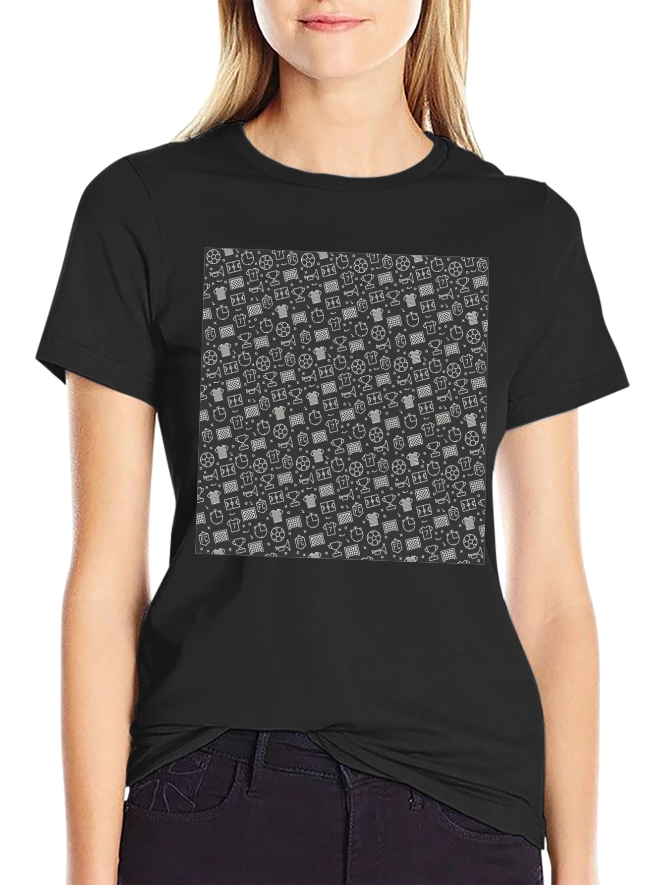 Patterned Soccer T-Shirt - Casual Style