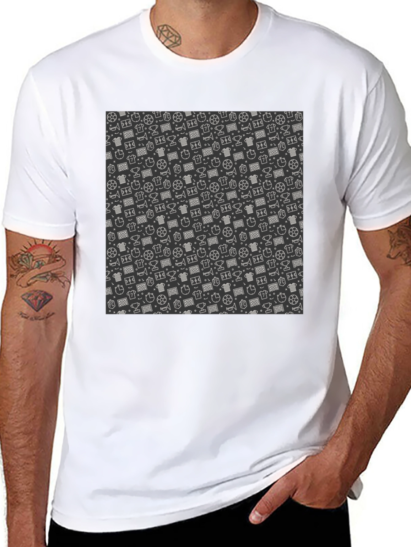 Patterned Soccer T-Shirt - Casual Style