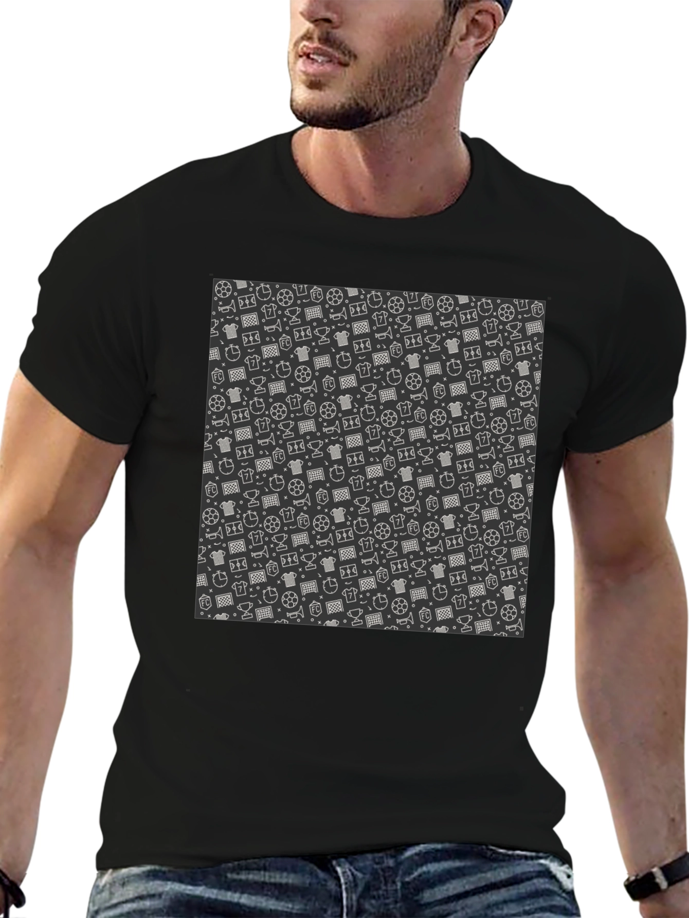 Patterned Soccer T-Shirt - Casual Style