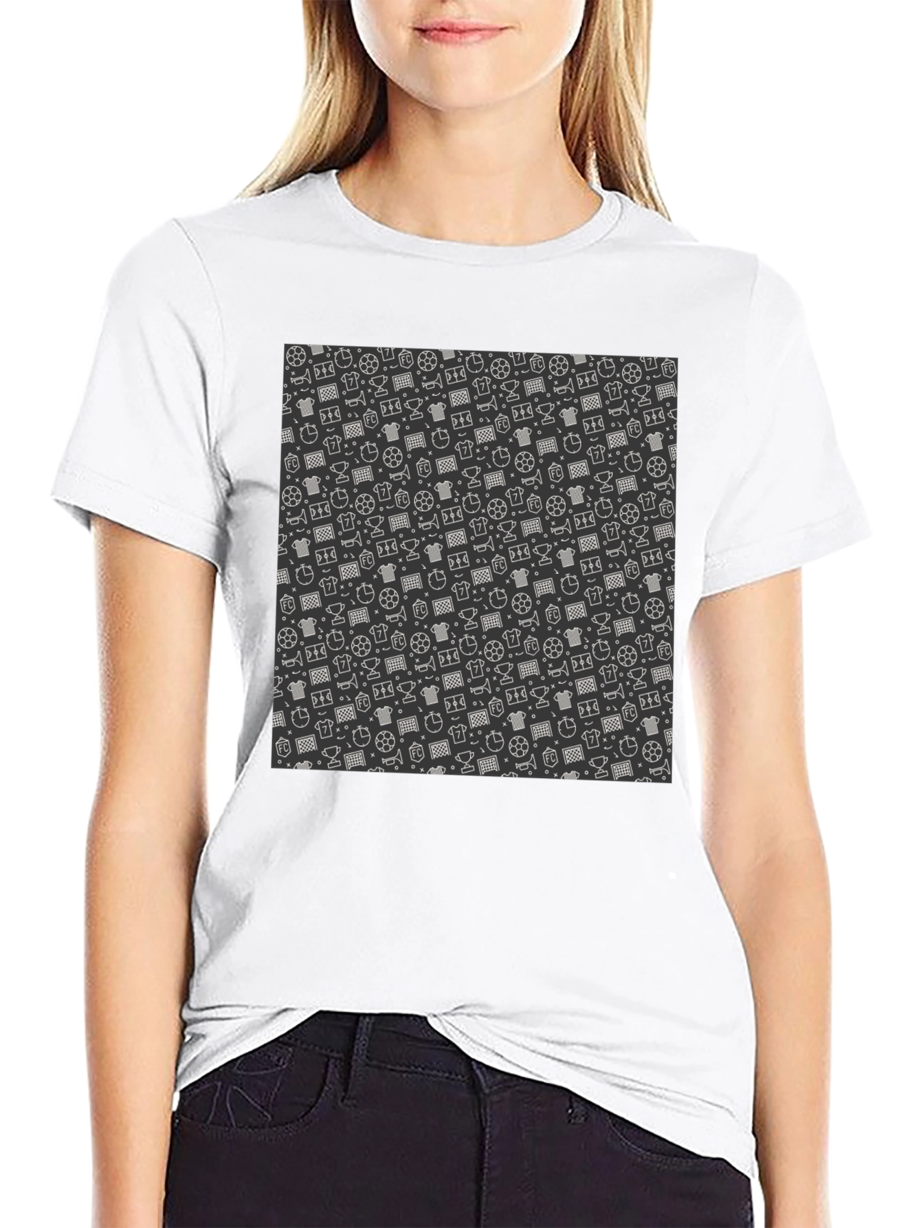 Patterned Soccer T-Shirt - Casual Style