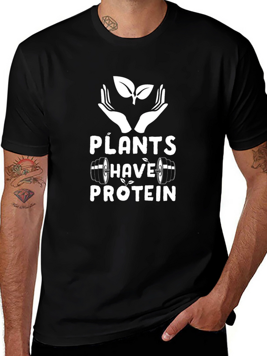 Plants Have Protein T-Shirt - Vegan Fitness Tee