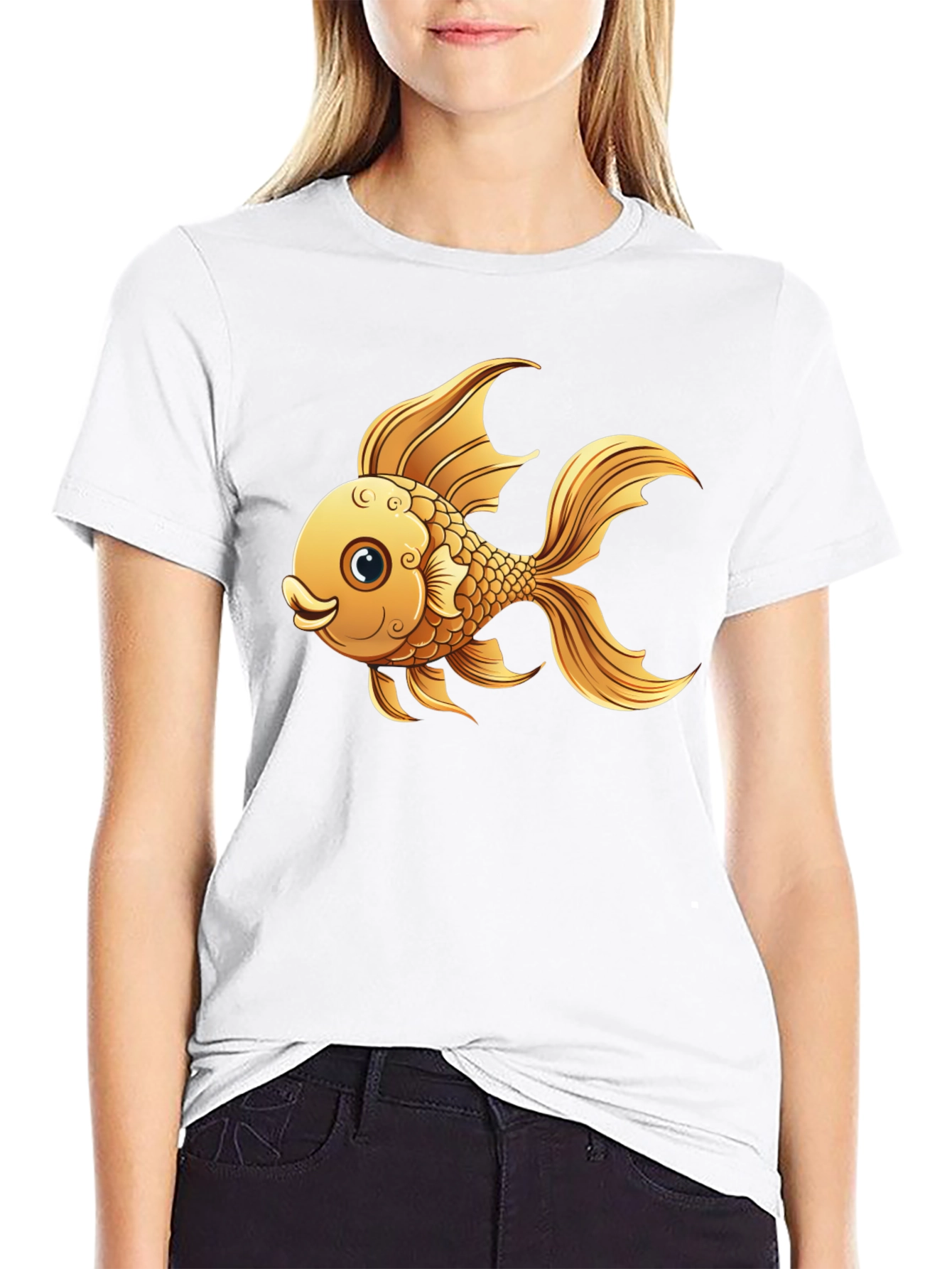 Goldfish Graphic T-Shirt - Black Cotton Tee