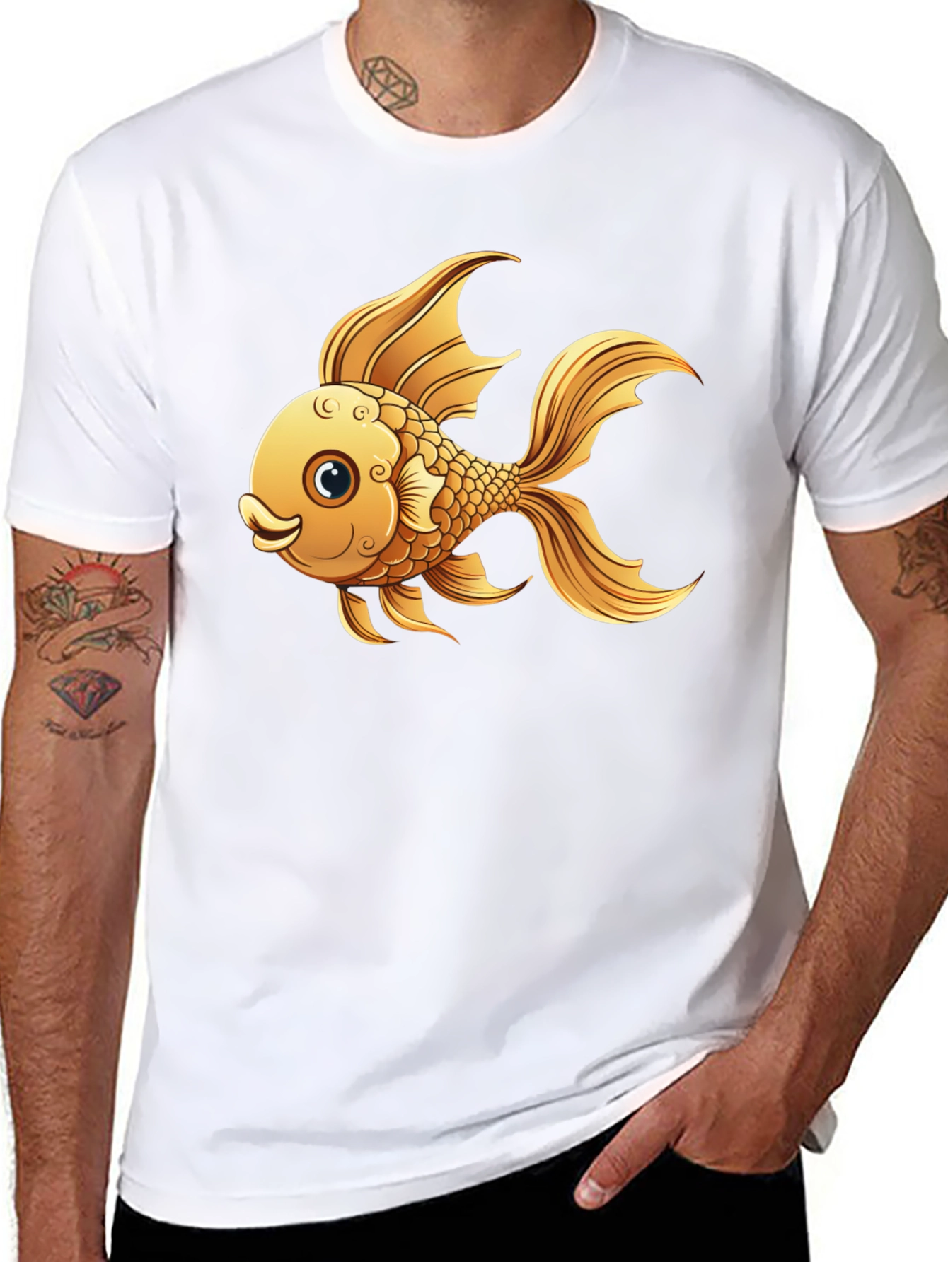 Goldfish Graphic T-Shirt - Black Cotton Tee