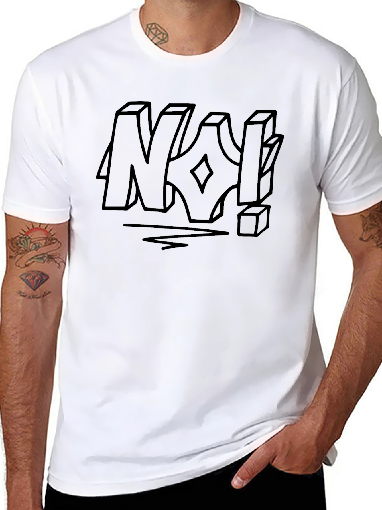 Edgy Graphic Tee: NO! Statement Shirt