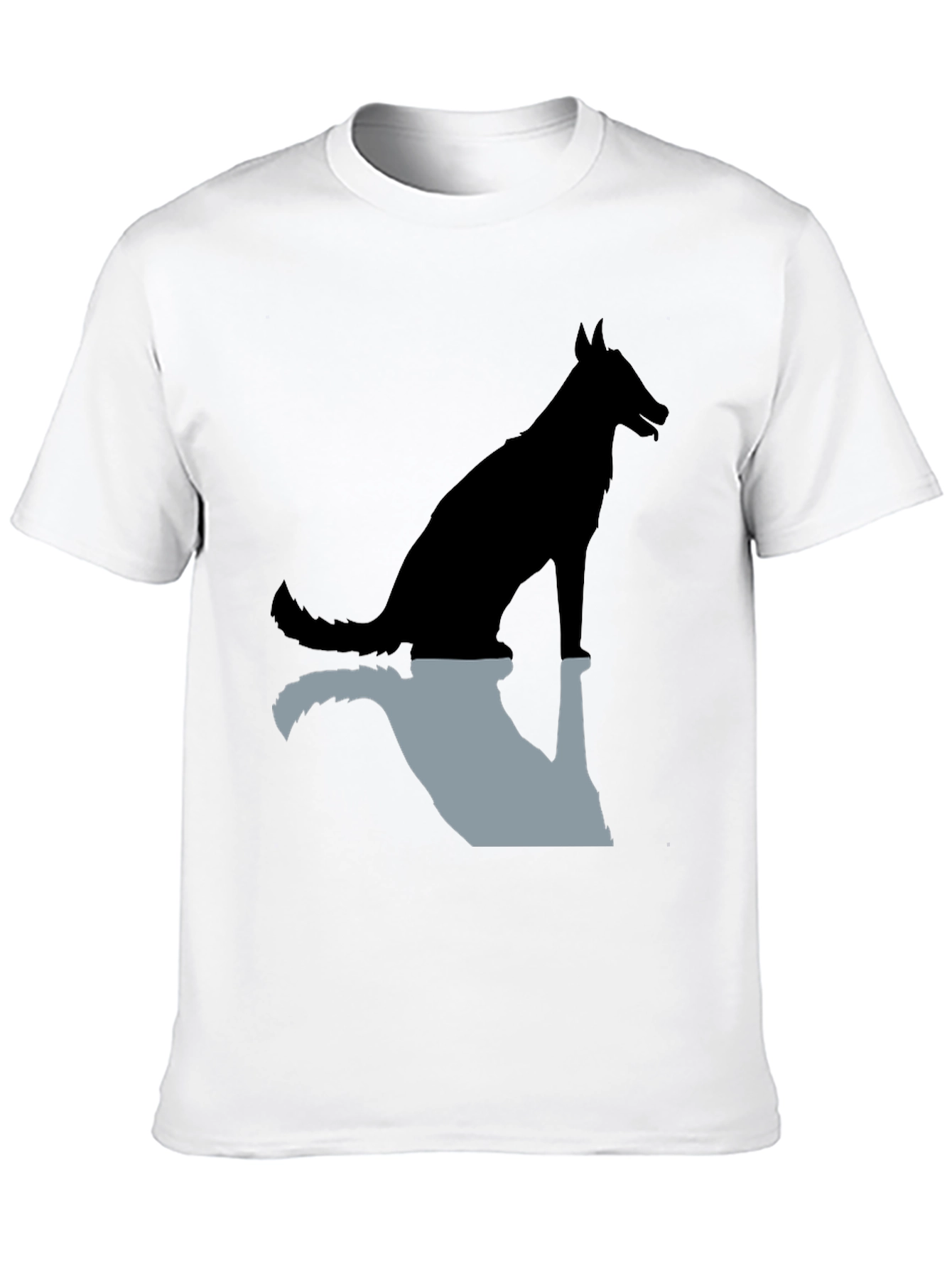 Dog Silhouette Graphic Tee - Stylish Black Shirt