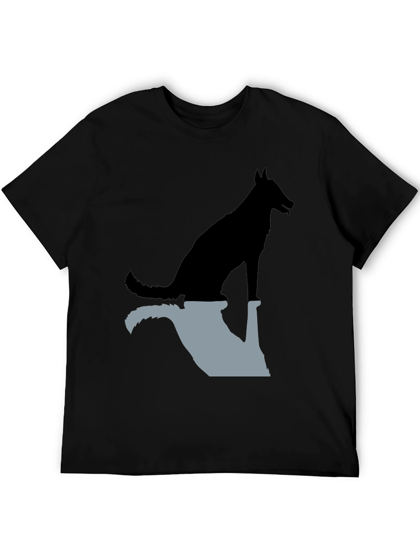 Dog Silhouette Graphic Tee - Stylish Black Shirt