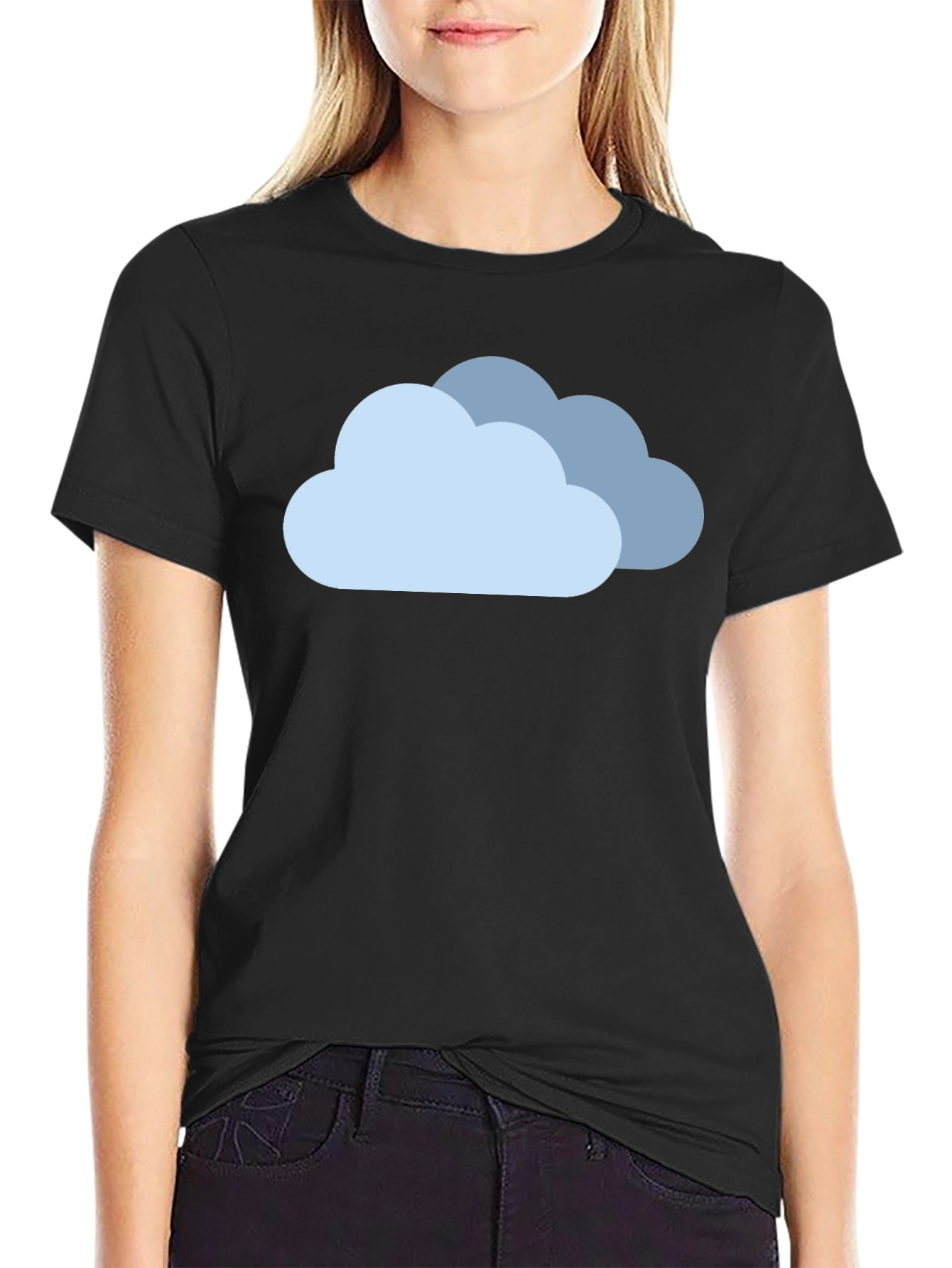 Cloud Graphic Black T-Shirt - Weather Theme Tee