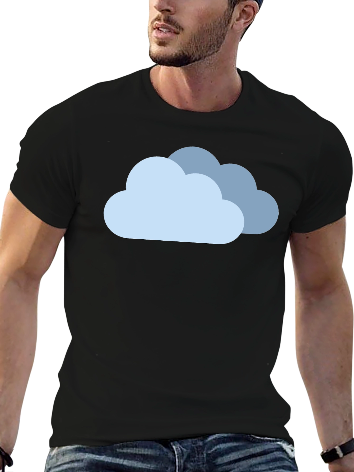 Cloud Graphic Black T-Shirt - Weather Theme Tee
