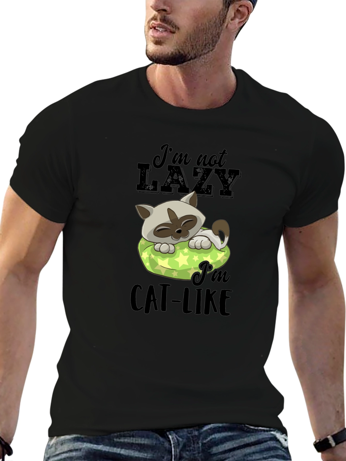 Lazy Cat T-Shirt - Mens Graphic Tee