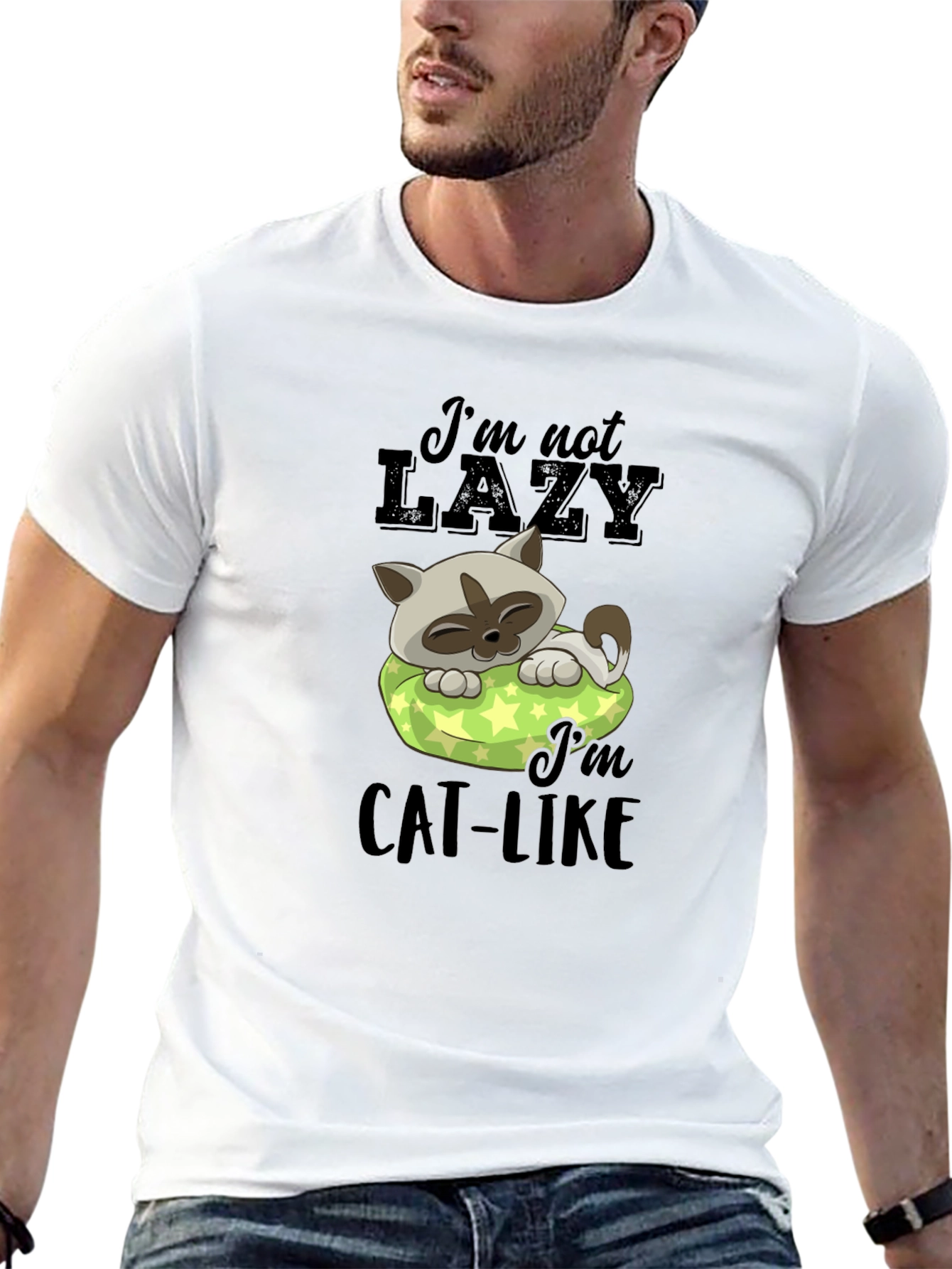 Lazy Cat T-Shirt - Mens Graphic Tee