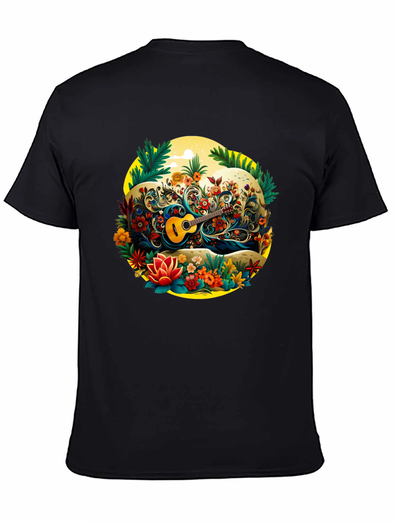 Floral Guitar Graphic T-Shirt
