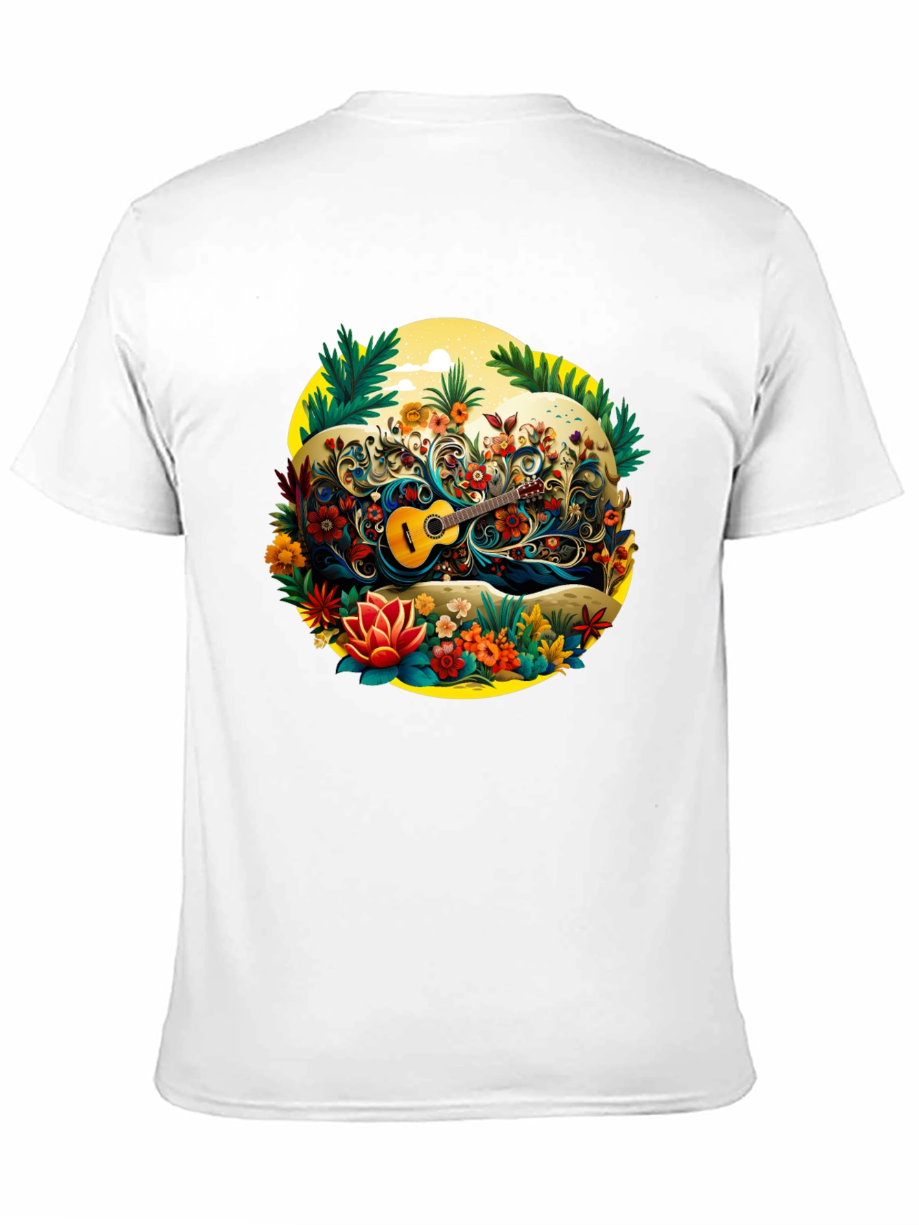 Floral Guitar Graphic T-Shirt