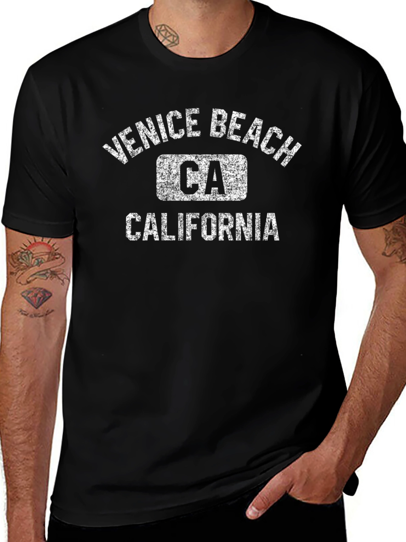 Venice Beach CA California Black T-Shirt