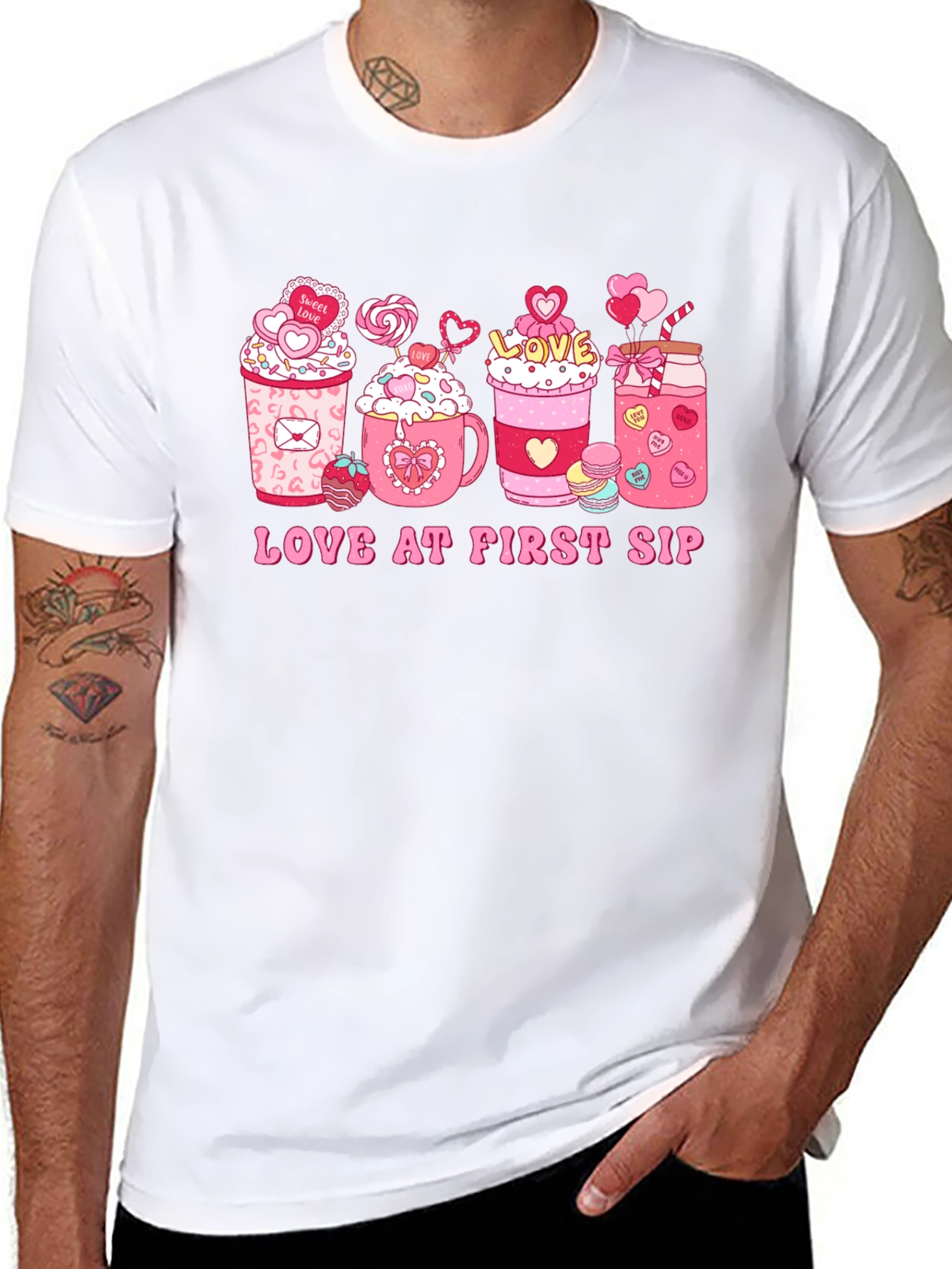 Love at First Sip Valentines Day T-shirt
