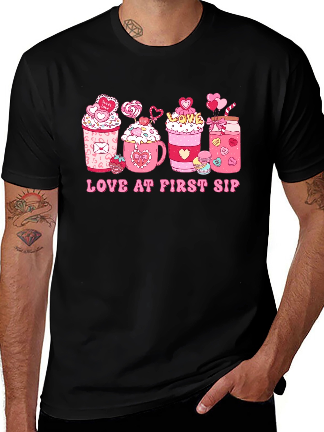 Love at First Sip Valentines Day T-shirt