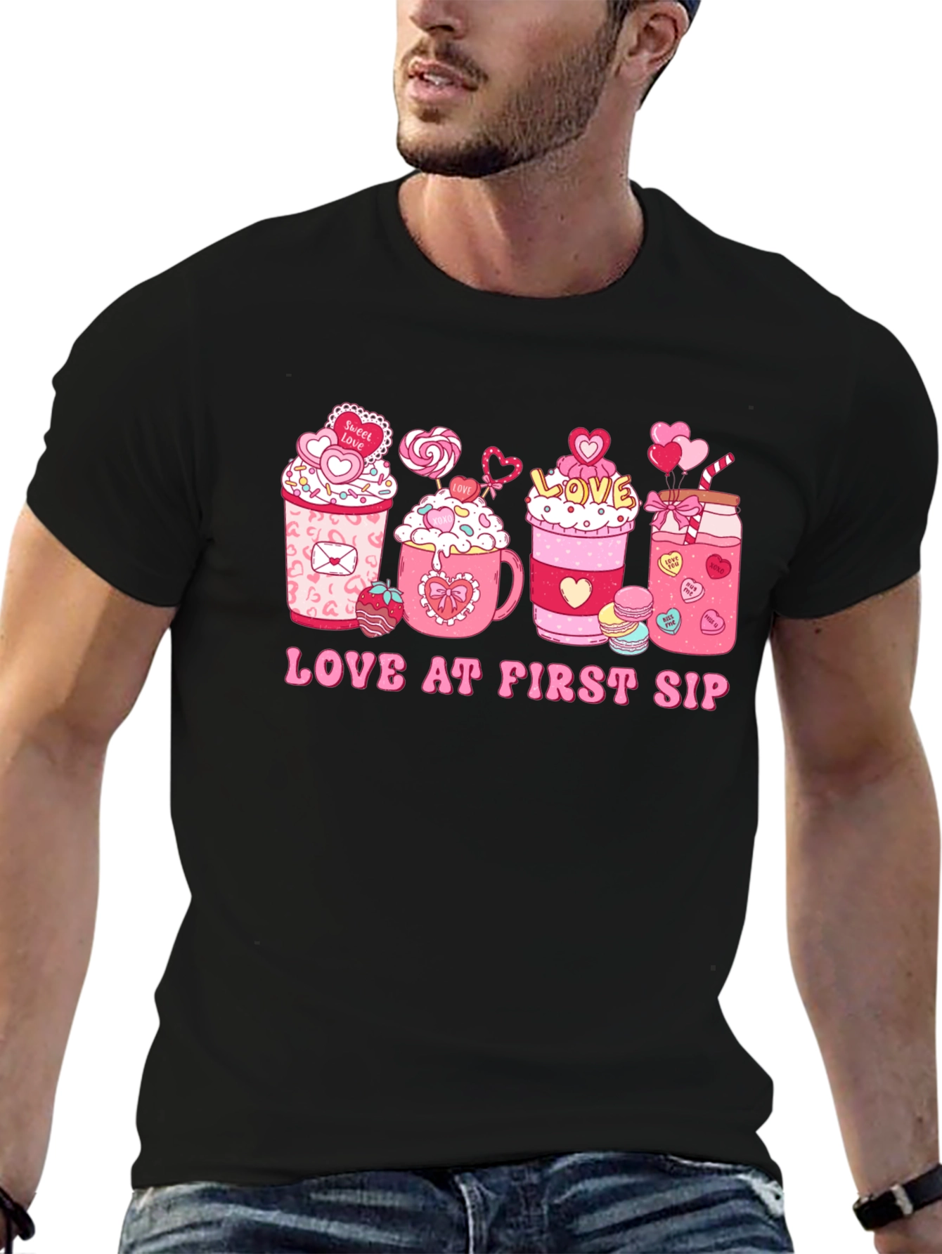 Love at First Sip Valentines Day T-shirt