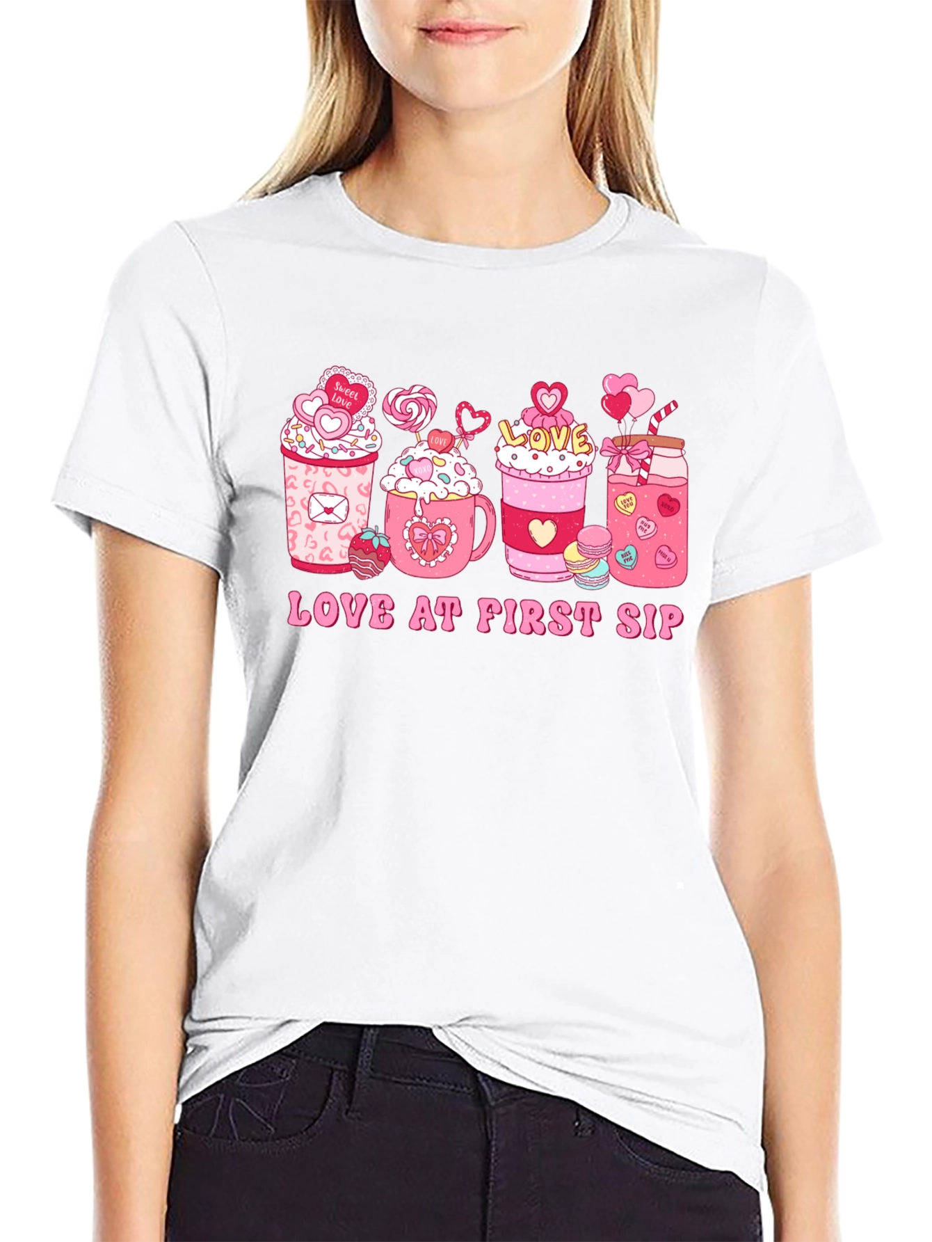 Love at First Sip Valentines Day T-shirt